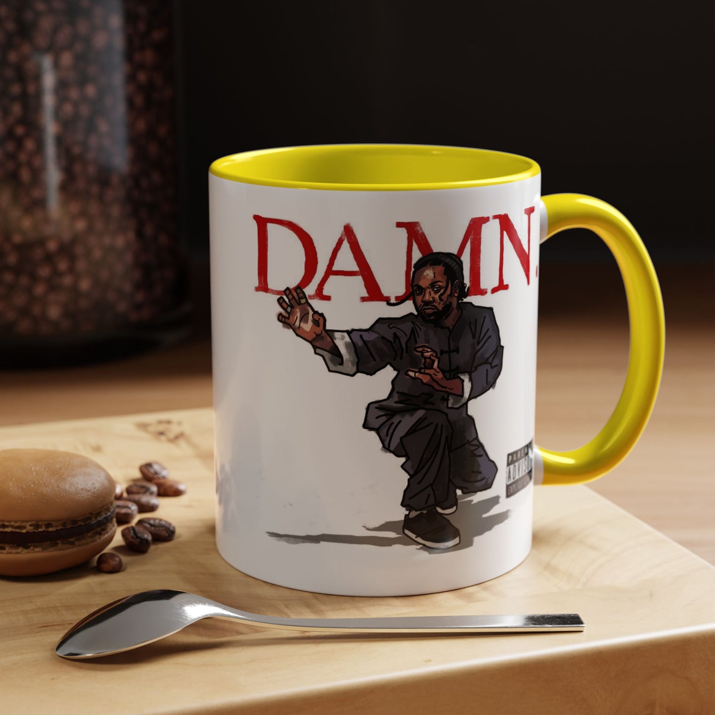 Kendrick Lamar “Kung Fu Kenny” DAMN Mug – Hip-Hop Coffee Cup, Artistic Fan Gift