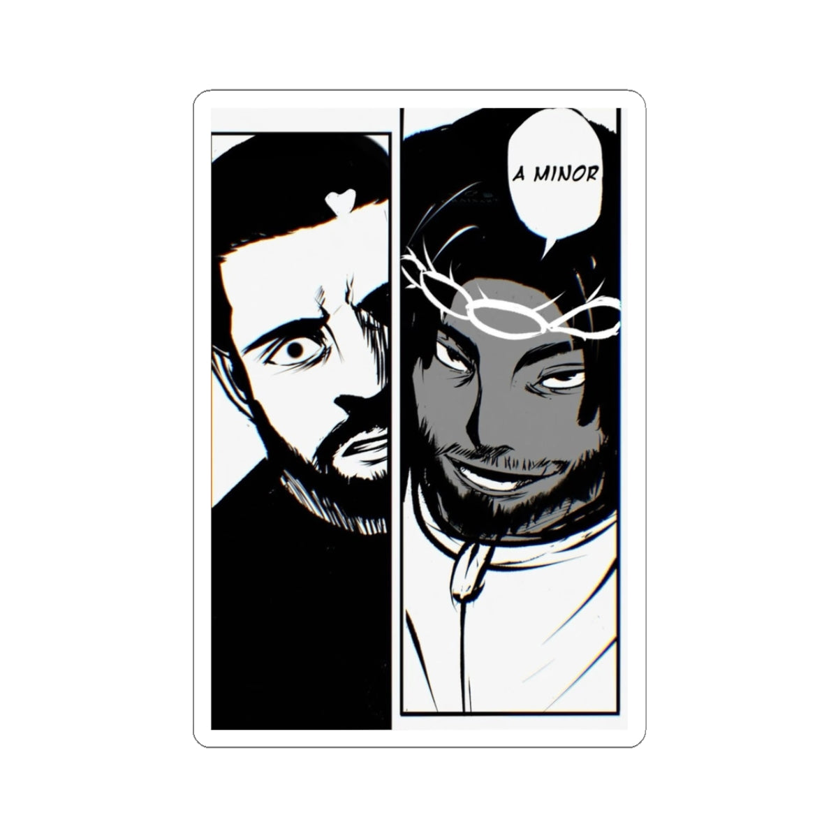Kendrick Lamar vs Drake Anime Battle - Sticker Kiss-Cut