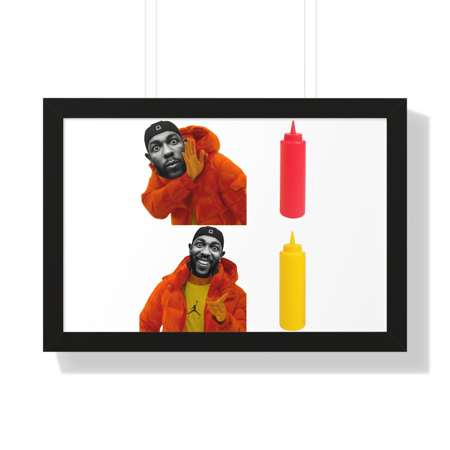 Kendrick Lamar MUSTARD Drake Meme - Framed Poster