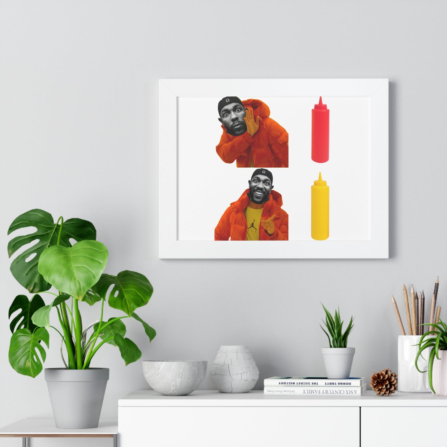 Kendrick Lamar MUSTARD Drake Meme - Framed Poster