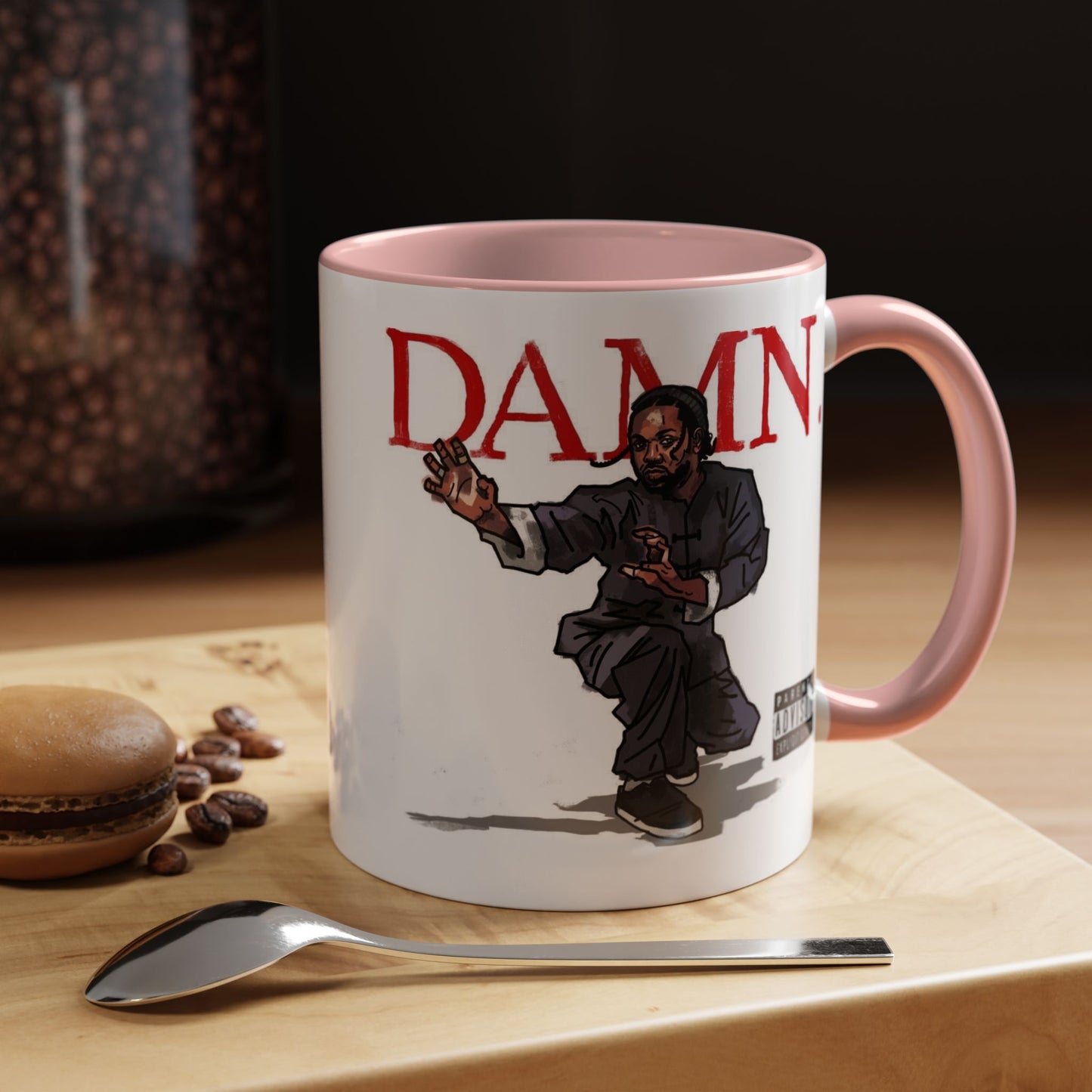 Kendrick Lamar “Kung Fu Kenny” DAMN Mug – Hip-Hop Coffee Cup, Artistic Fan Gift