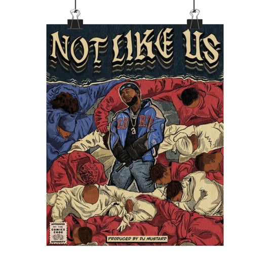 Kendrick Lamar "Not Like Us" Comic Book Cover - Matte Poster – Hip Hop Wall Art, Music Legend Print, Matte Finish Poster for Home & Office Decor