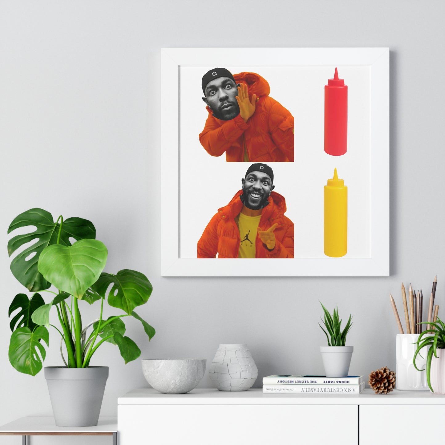 Kendrick Lamar MUSTARD Drake Meme - Framed Poster