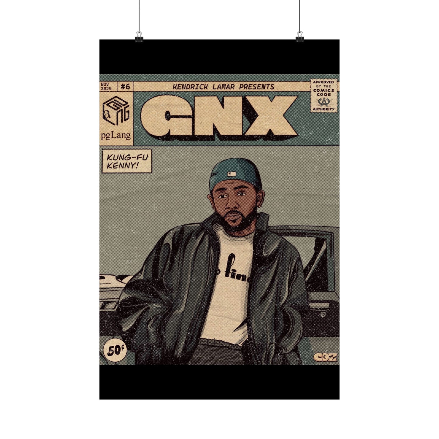 Kendrick Lamar "GNX" Comic Book Cover - Matte Poster – Wall Art Print | Hip-Hop Room Decor | Rap Album Cover Aesthetic