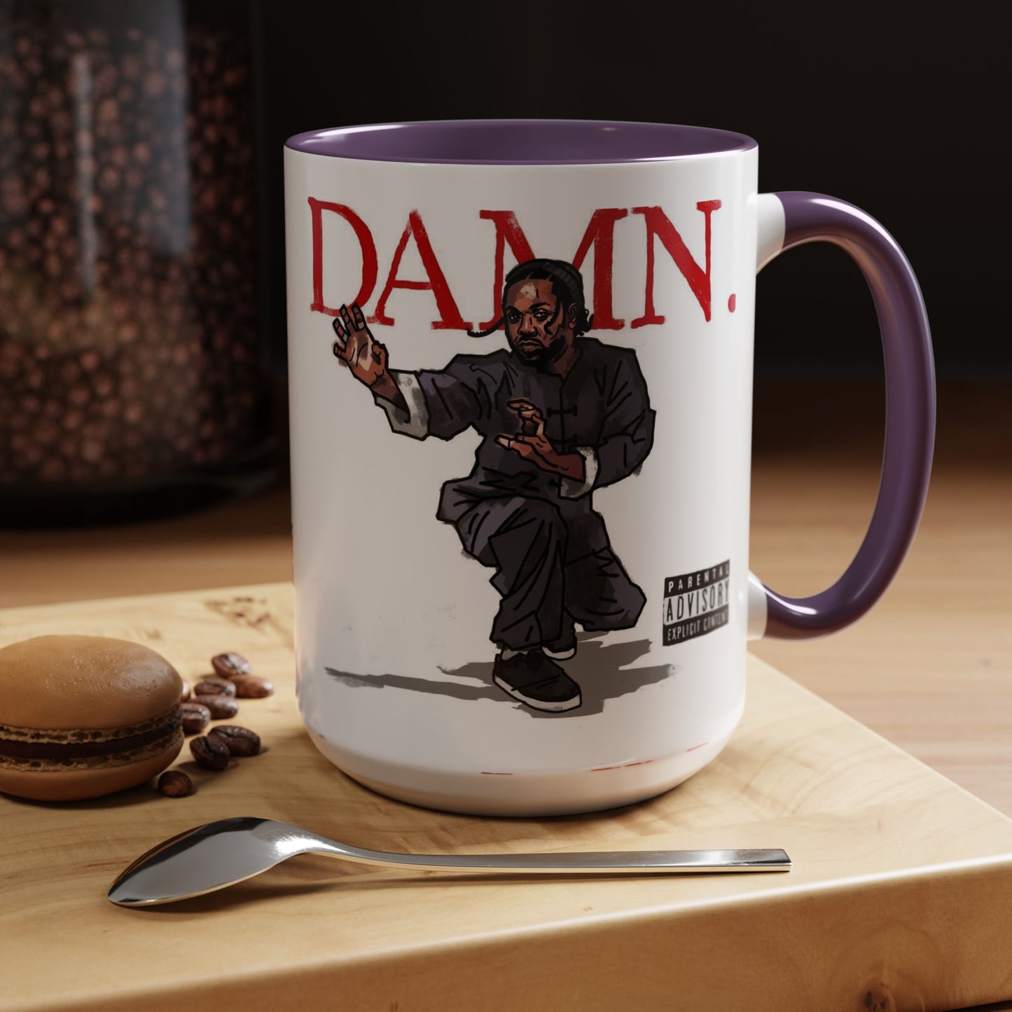 Kendrick Lamar “Kung Fu Kenny” DAMN Mug – Hip-Hop Coffee Cup, Artistic Fan Gift