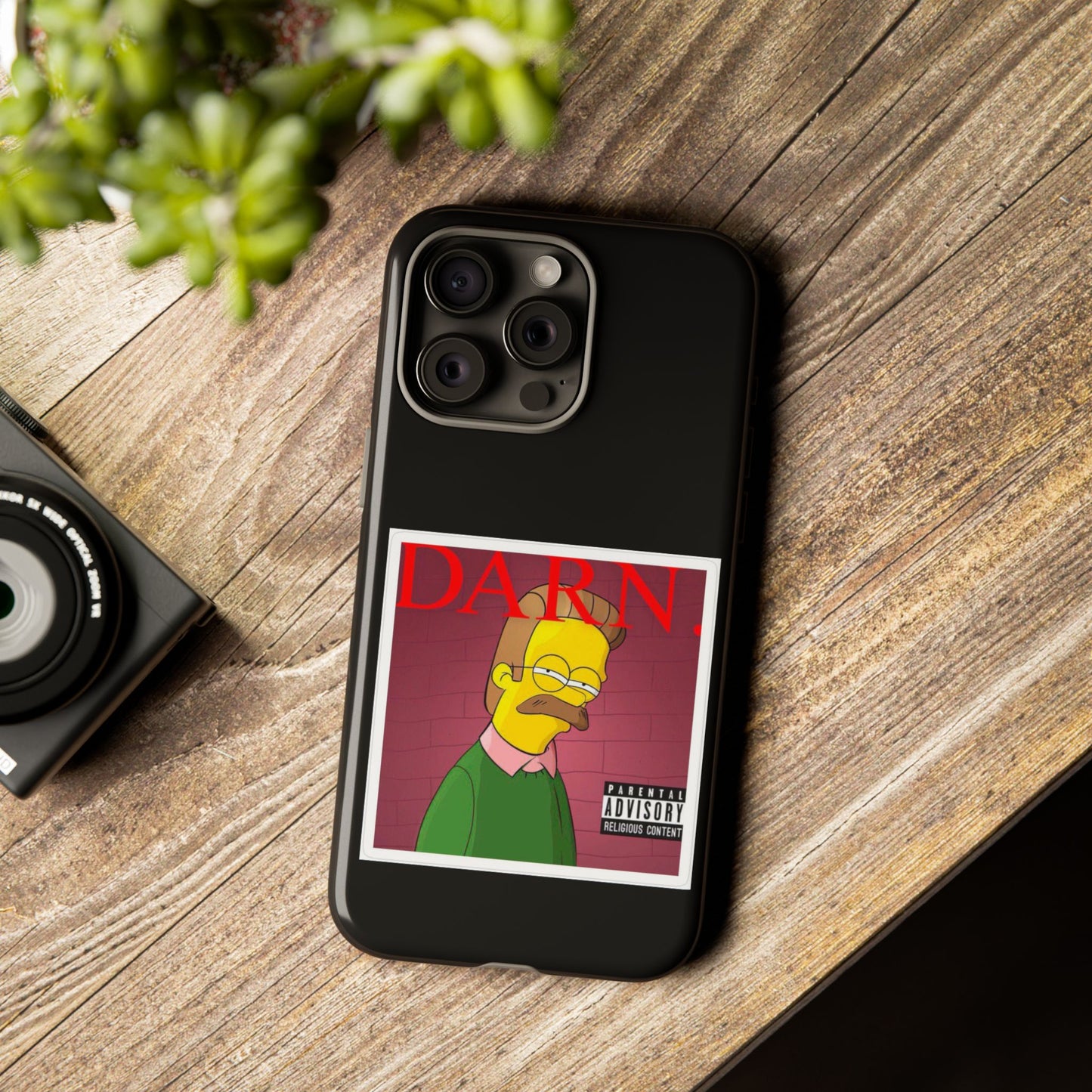 Kendrick Lamar X Simpsons "DARN" Ned Flanders Tough Phone Case – Funny Rap Mashup Cover for iPhone, Samsung, & More