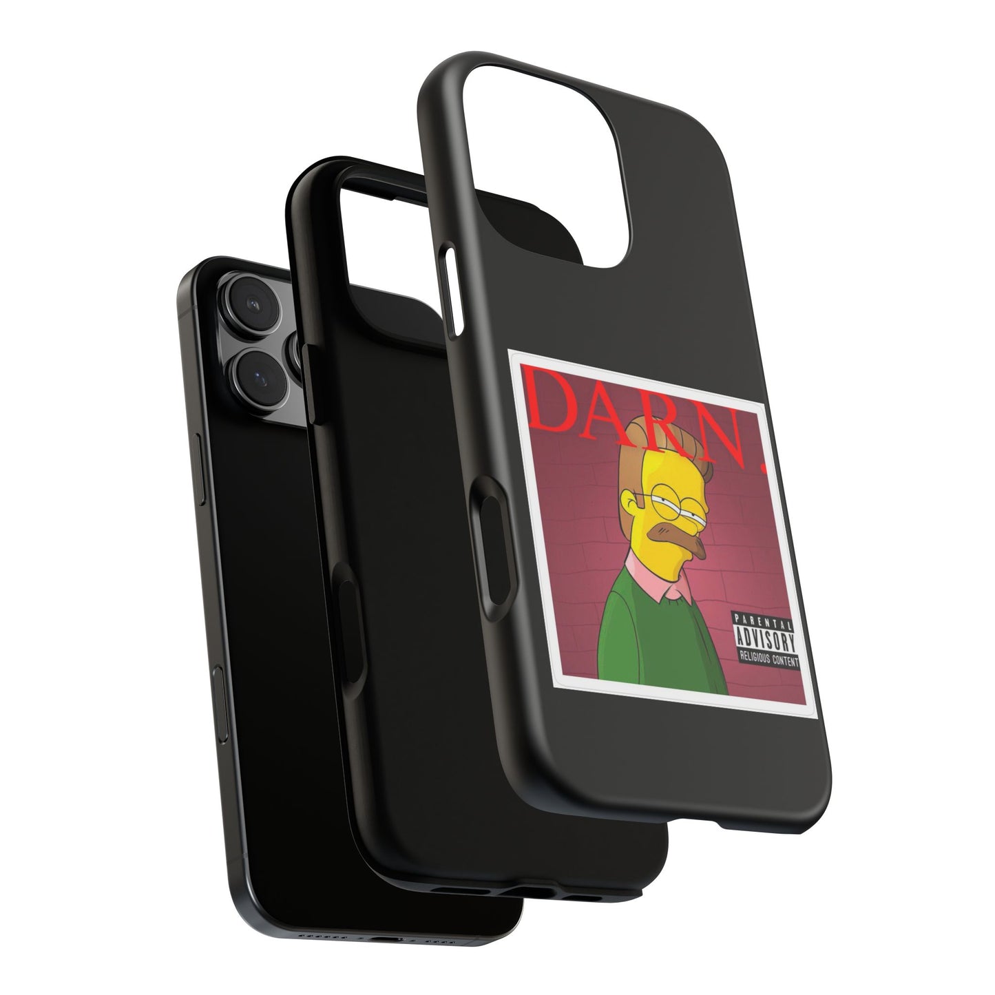 Kendrick Lamar X Simpsons "DARN" Ned Flanders Tough Phone Case – Funny Rap Mashup Cover for iPhone, Samsung, & More