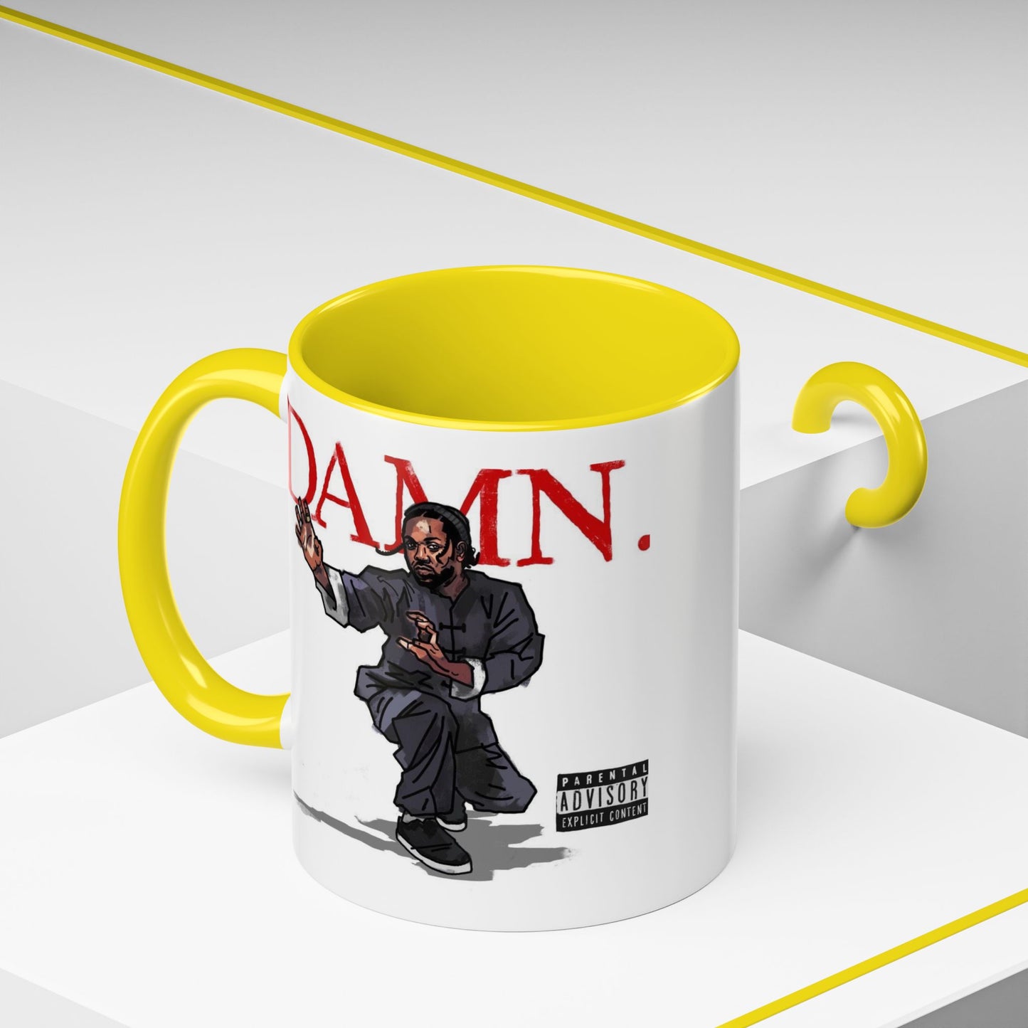 Kendrick Lamar “Kung Fu Kenny” DAMN Mug – Hip-Hop Coffee Cup, Artistic Fan Gift