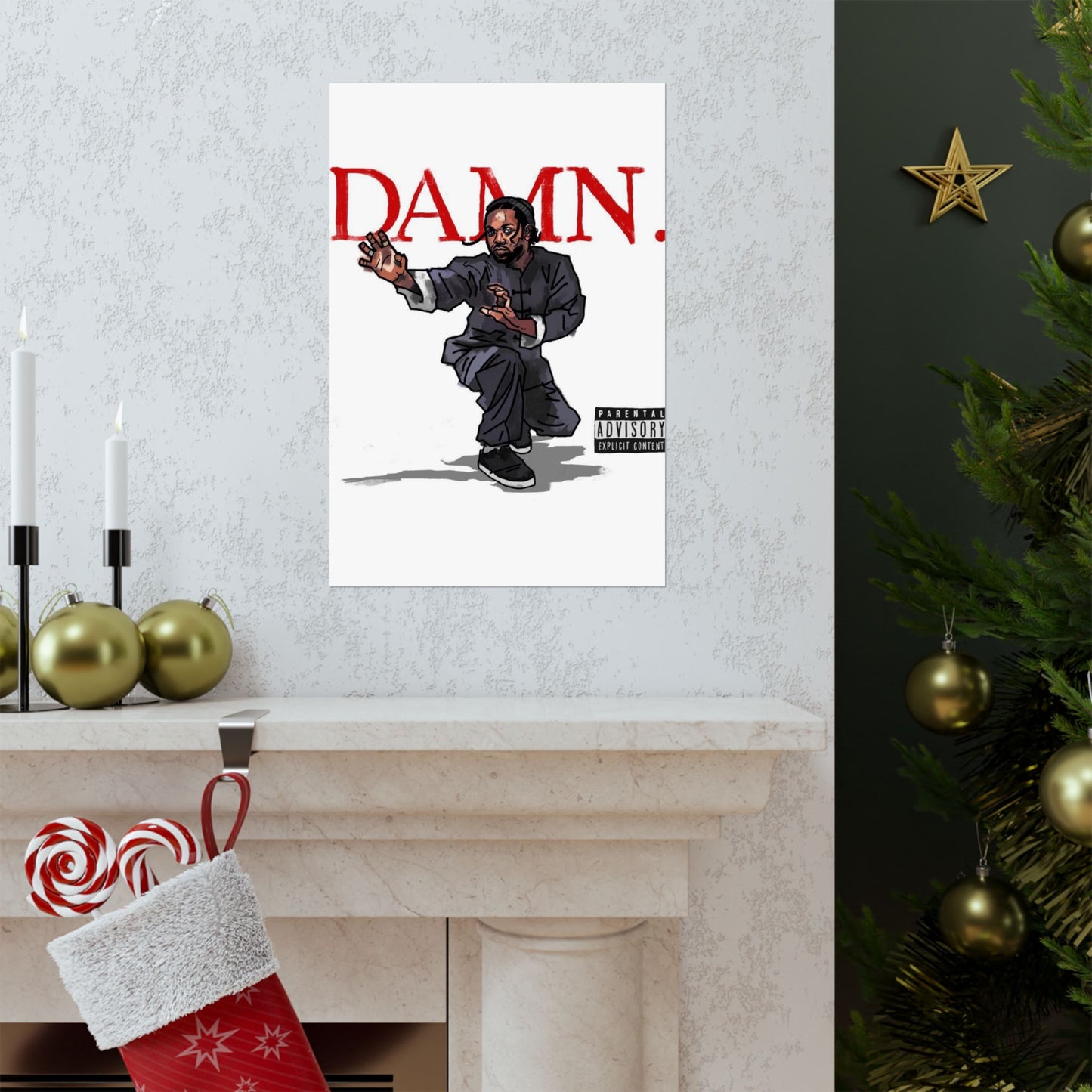 Kendrick Lamar "Kung Fu Kenny" DAMN Album - Matte Poster - Art Print – Hip Hop Matte Wall Decor – Rap Music Fan Gift