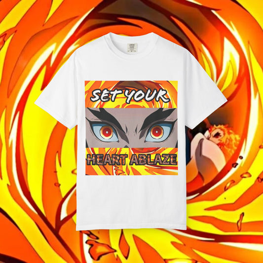 "Set Your Heart Ablaze" Rengoku Demon Slayer T-Shirt - WAS $24.99