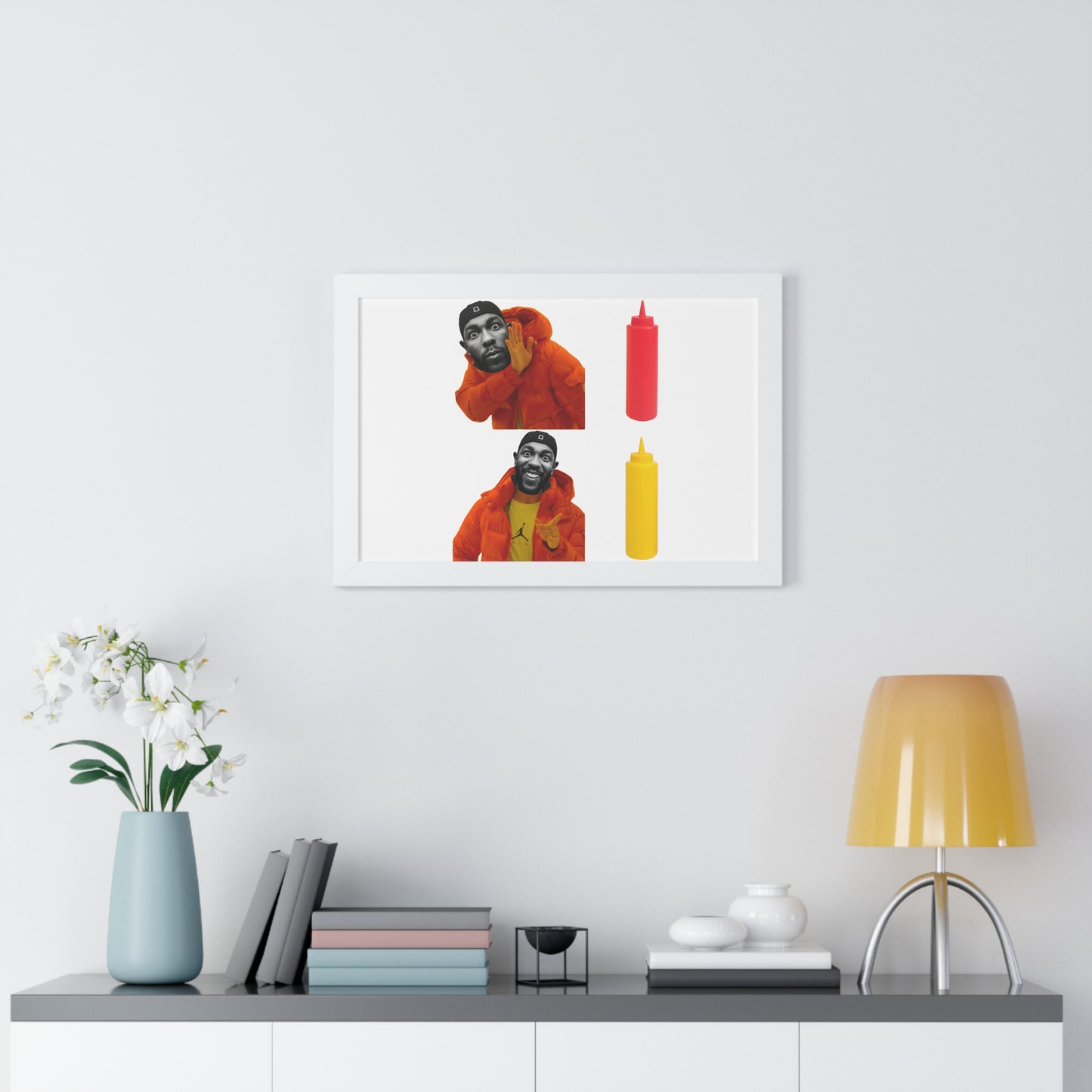 Kendrick Lamar MUSTARD Drake Meme - Framed Poster