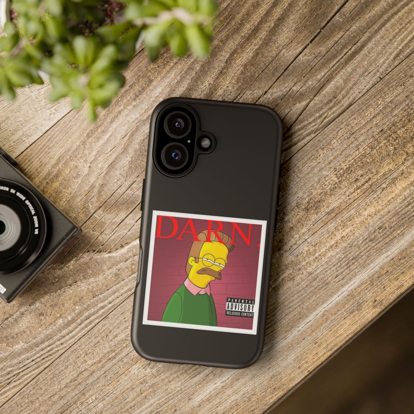 Kendrick Lamar X Simpsons "DARN" Ned Flanders Tough Phone Case – Funny Rap Mashup Cover for iPhone, Samsung, & More