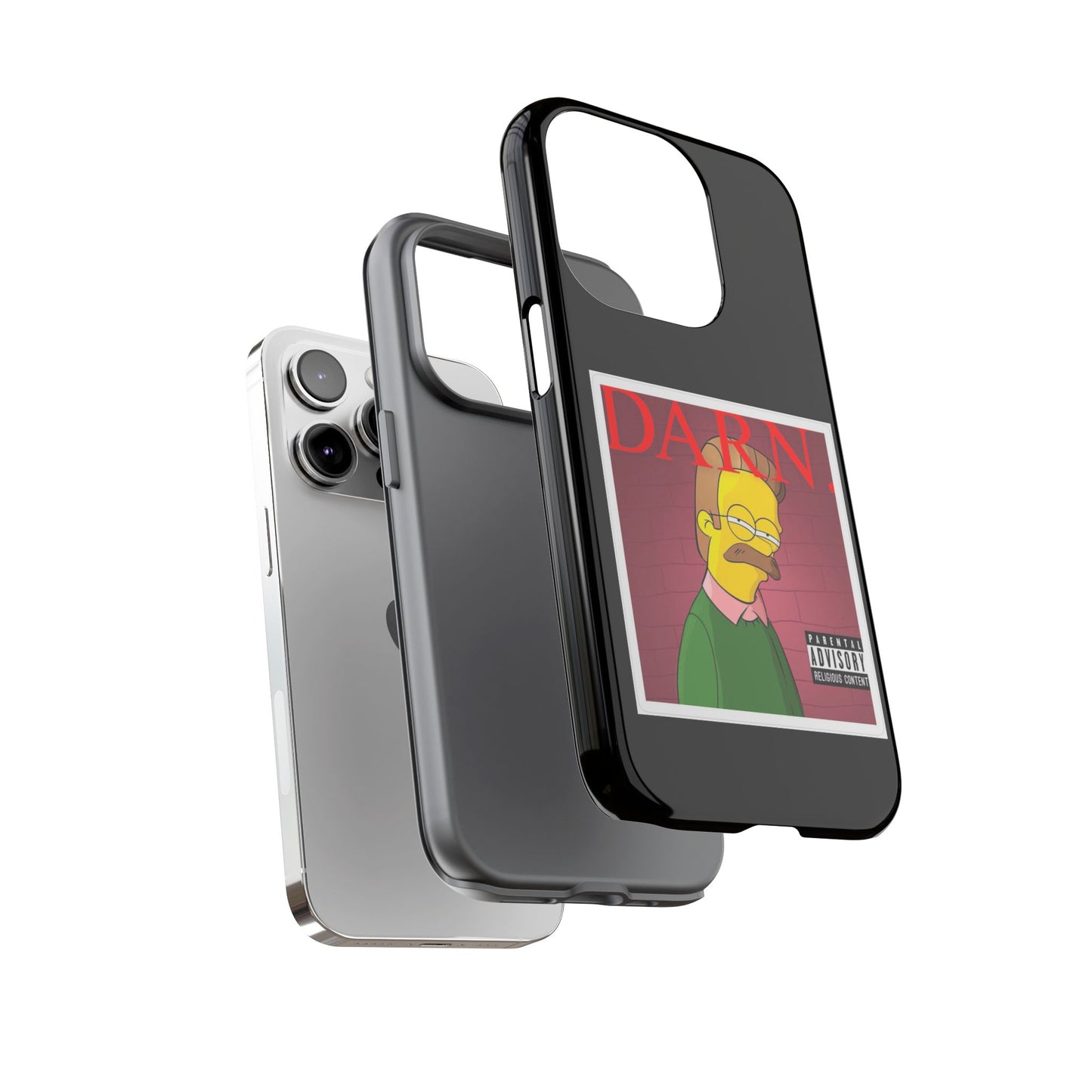 Kendrick Lamar X Simpsons "DARN" Ned Flanders Tough Phone Case – Funny Rap Mashup Cover for iPhone, Samsung, & More