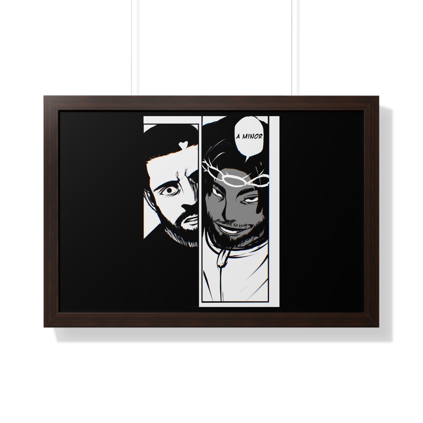 Kendrick Lamar Drake Anime Battle - Framed Comic Art Poster