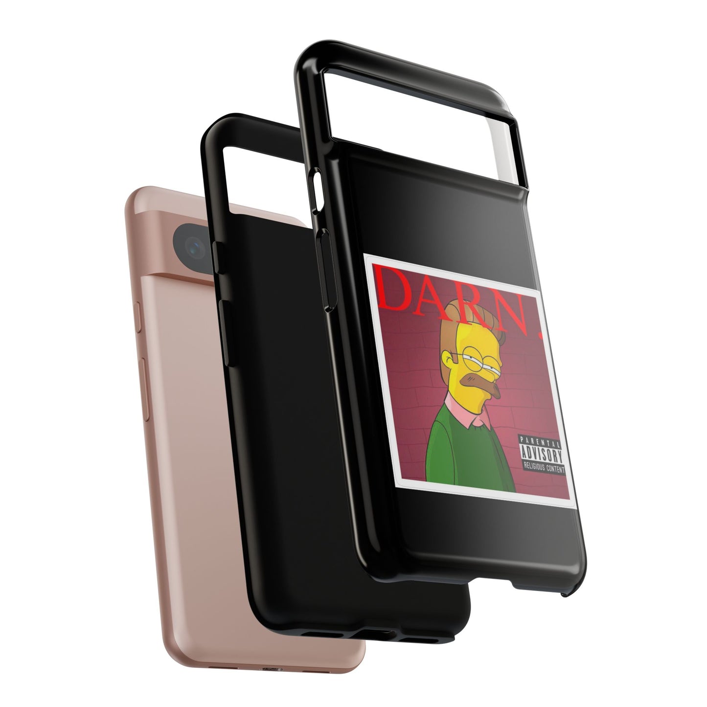 Kendrick Lamar X Simpsons "DARN" Ned Flanders Tough Phone Case – Funny Rap Mashup Cover for iPhone, Samsung, & More