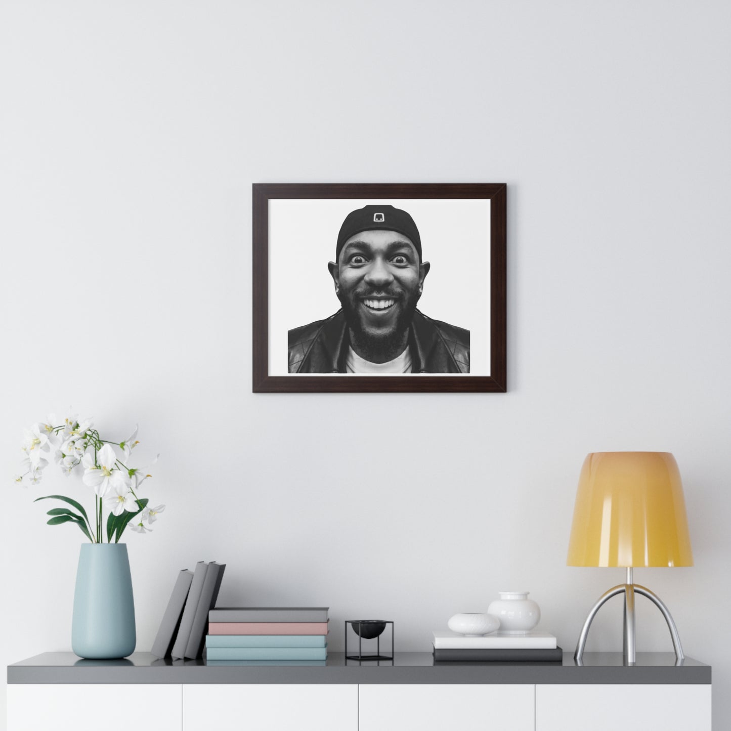 Kendrick Lamar Meme Face Mustard - Framed Poster