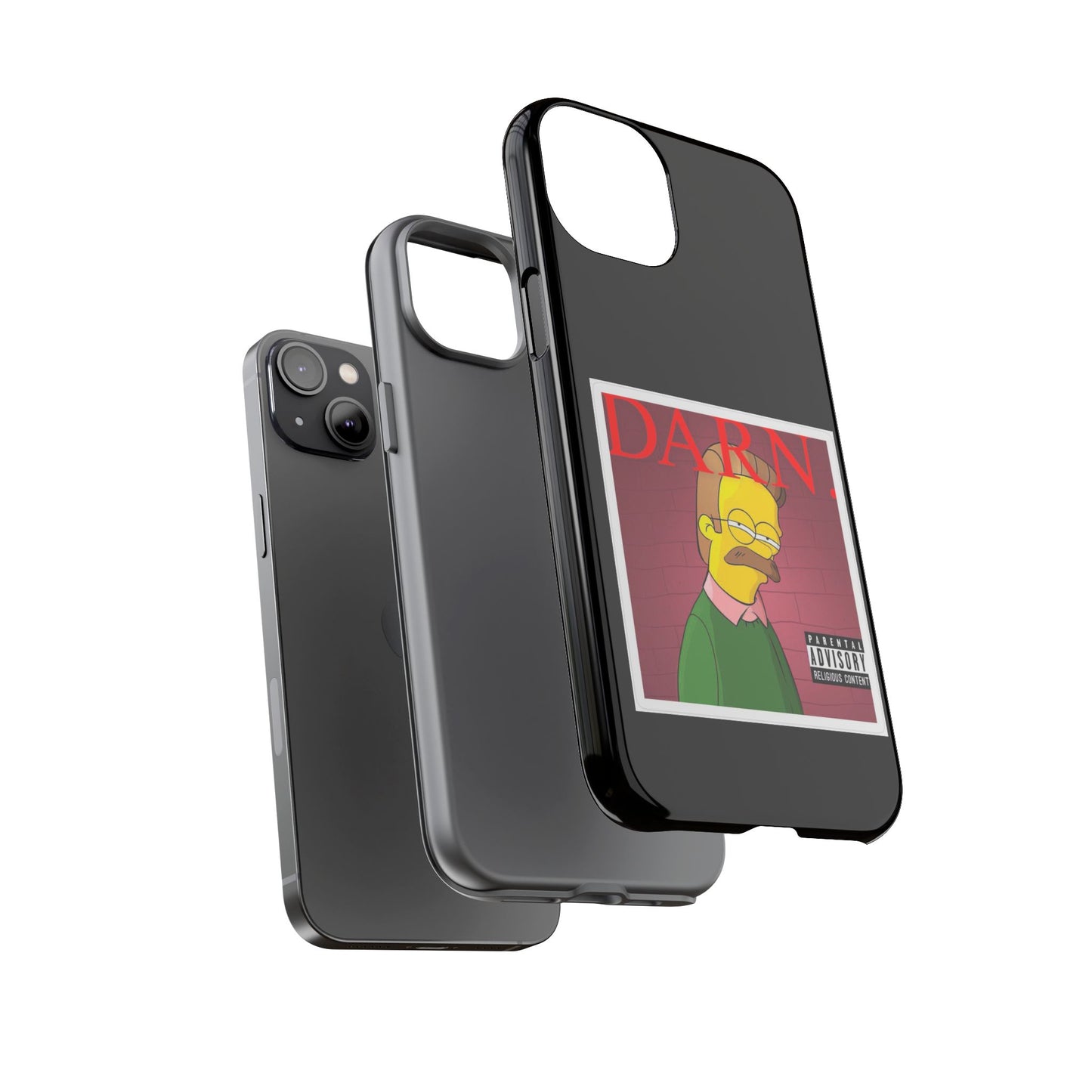Kendrick Lamar X Simpsons "DARN" Ned Flanders Tough Phone Case – Funny Rap Mashup Cover for iPhone, Samsung, & More