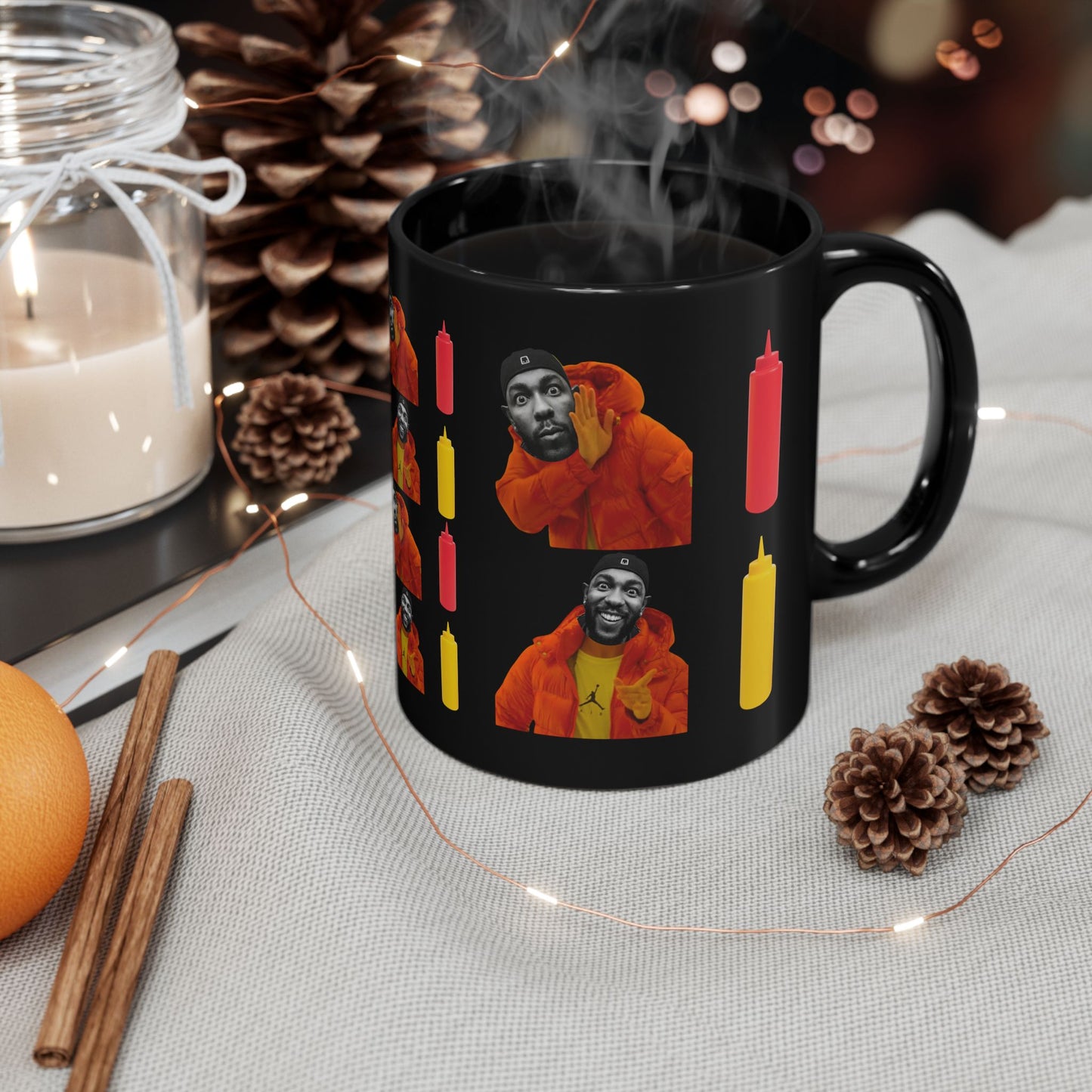 Kendrick Lamar MUSTARD Drake Meme - Mug, Black (11oz, 15oz)