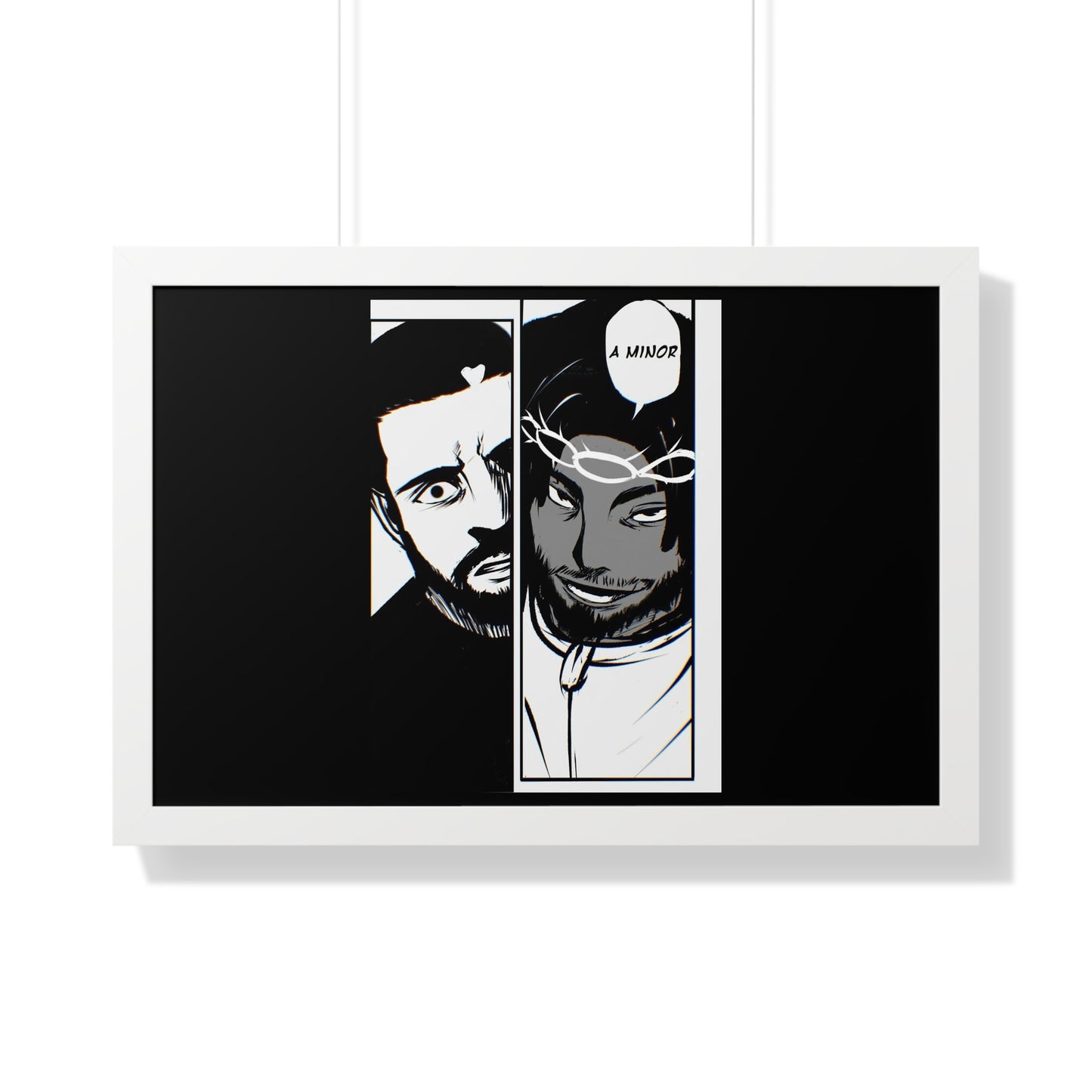 Kendrick Lamar Drake Anime Battle - Framed Comic Art Poster