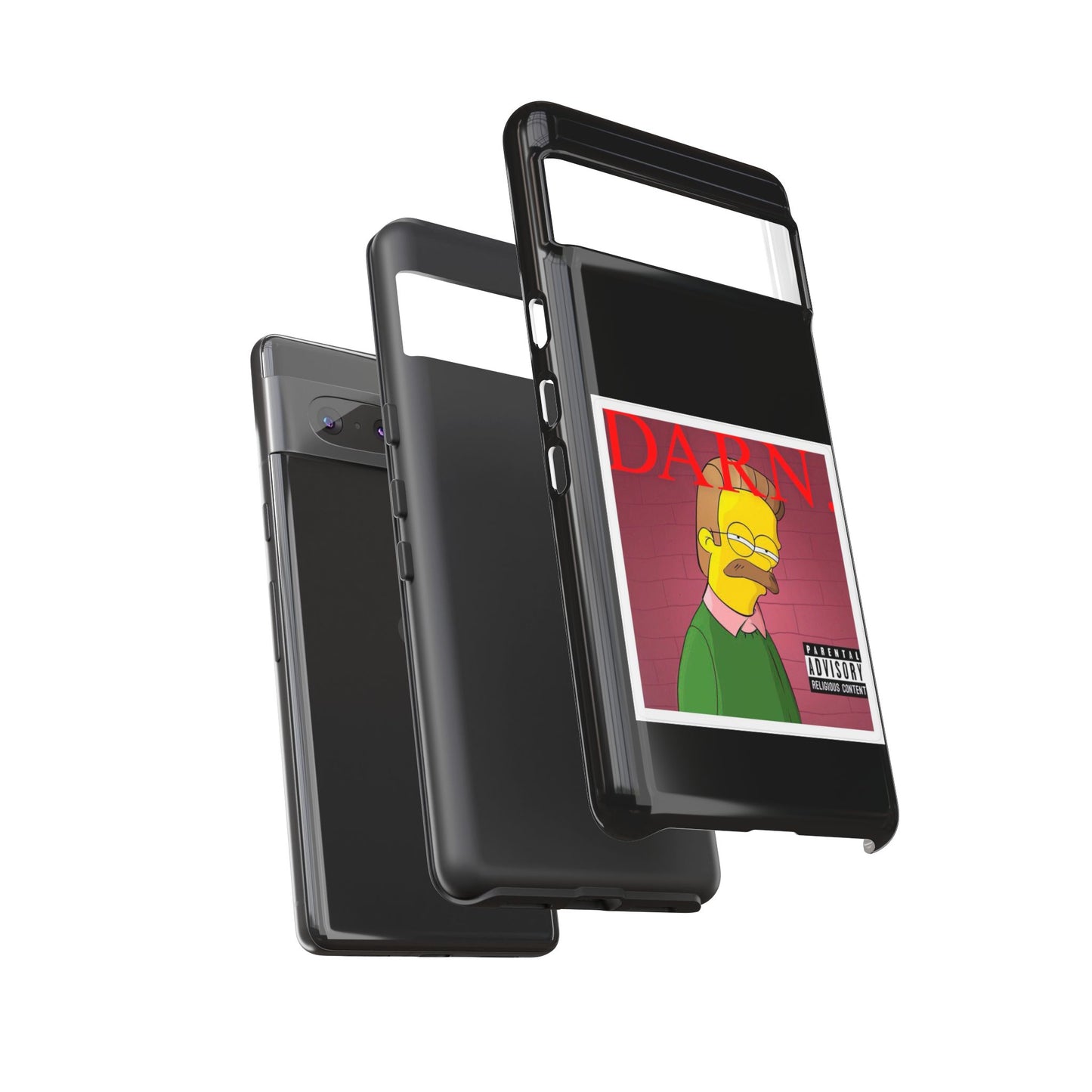 Kendrick Lamar X Simpsons "DARN" Ned Flanders Tough Phone Case – Funny Rap Mashup Cover for iPhone, Samsung, & More