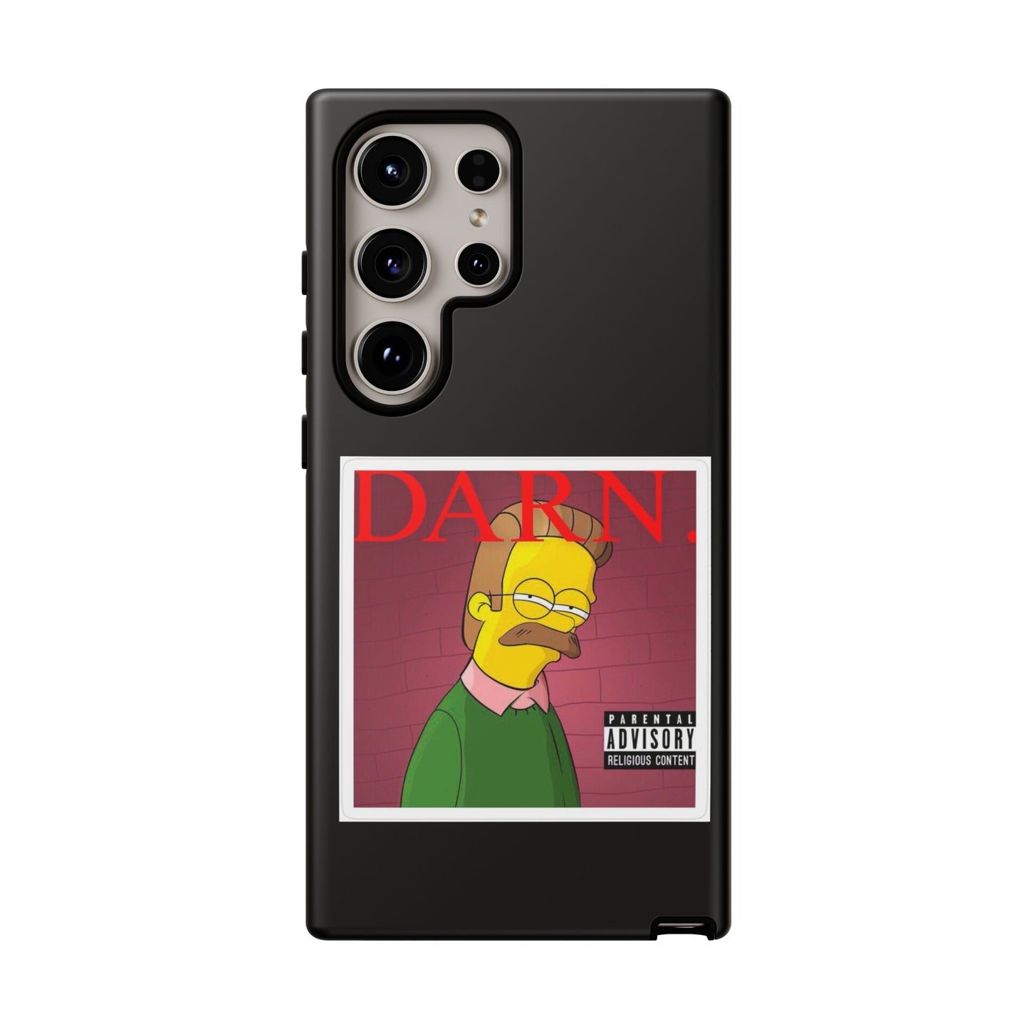 Kendrick Lamar X Simpsons "DARN" Ned Flanders Tough Phone Case – Funny Rap Mashup Cover for iPhone, Samsung, & More