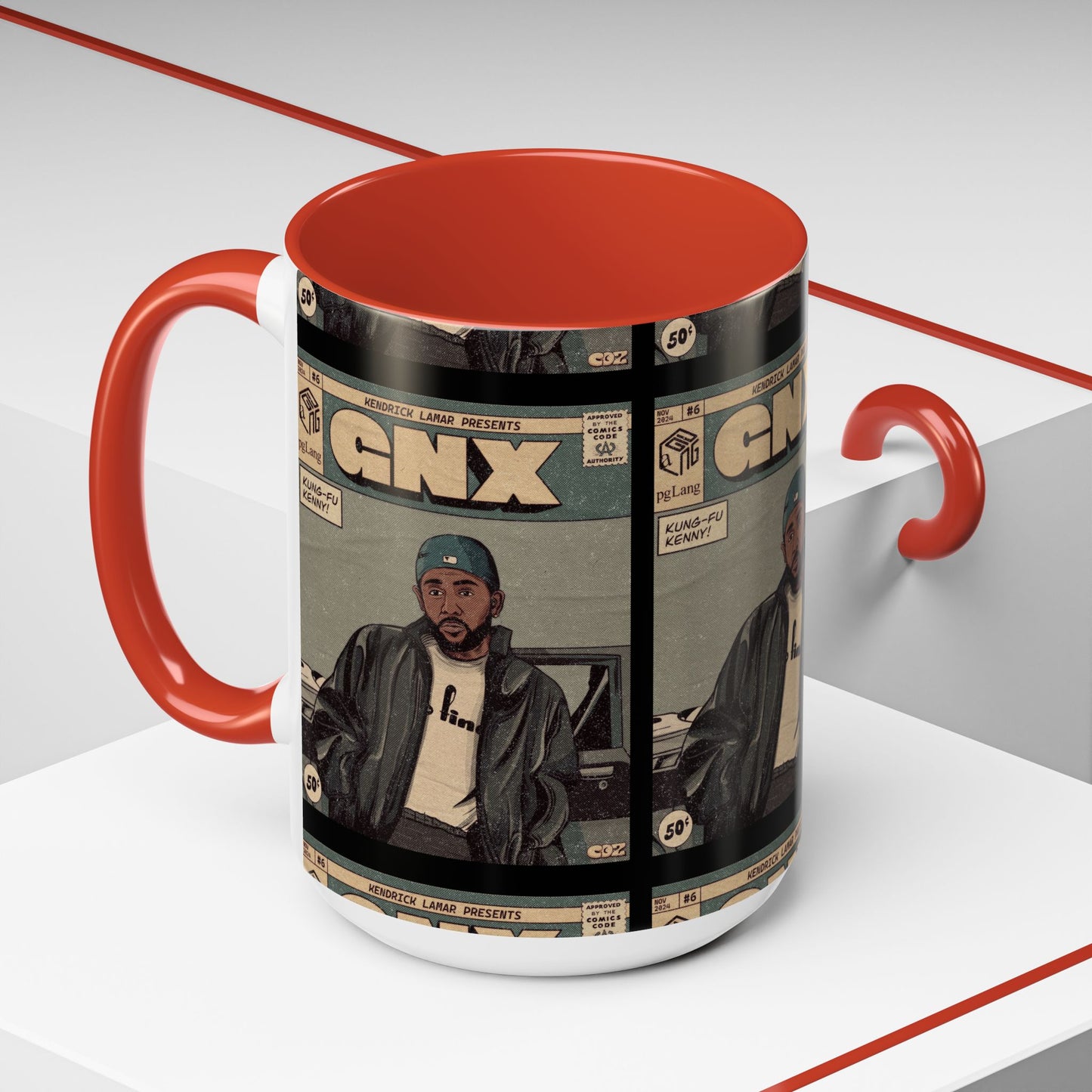 Kendrick Lamar "GNX" Comic Cover Mug – Hip-Hop Art Coffee Cup, Gift for Music Fans