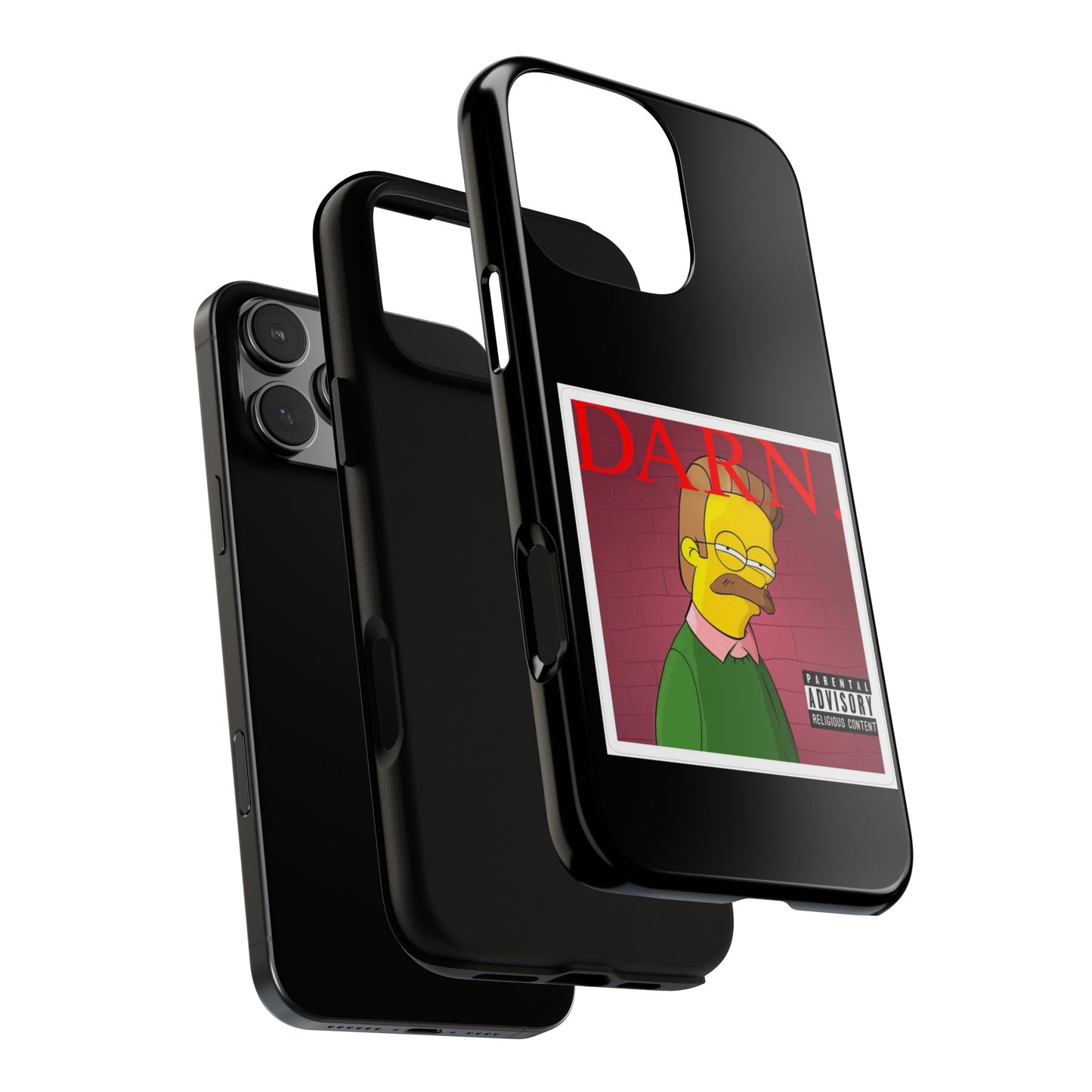 Kendrick Lamar X Simpsons "DARN" Ned Flanders Tough Phone Case – Funny Rap Mashup Cover for iPhone, Samsung, & More