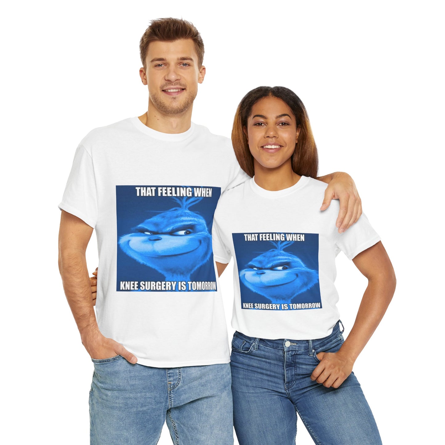"Knee Surgery" Blue Grinch Meme T-Shirt - WAS $24.99