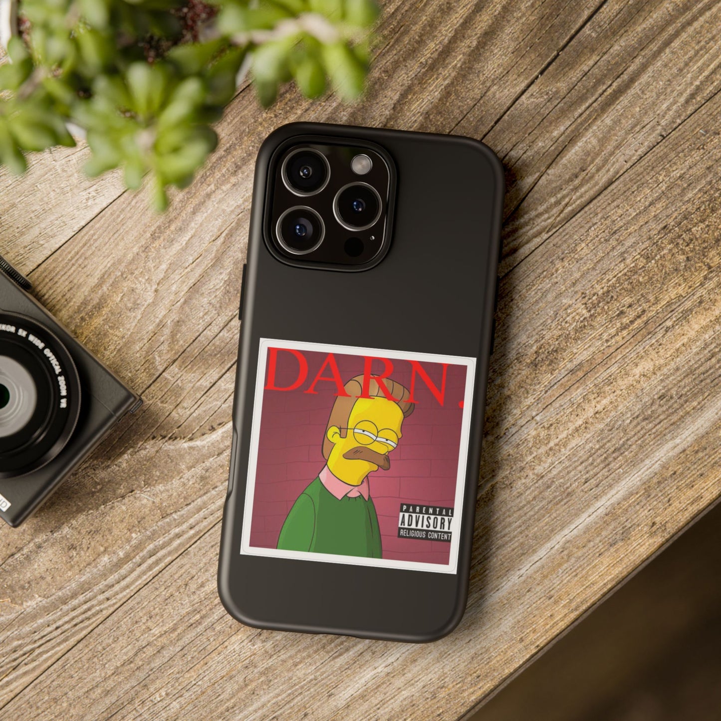 Kendrick Lamar X Simpsons "DARN" Ned Flanders Tough Phone Case – Funny Rap Mashup Cover for iPhone, Samsung, & More
