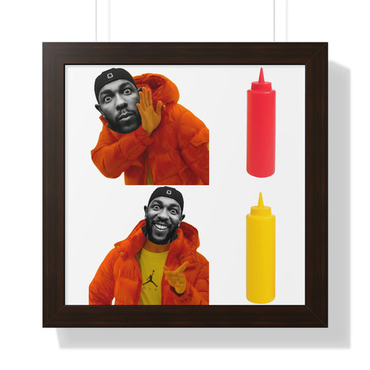 Kendrick Lamar MUSTARD Drake Meme - Framed Poster
