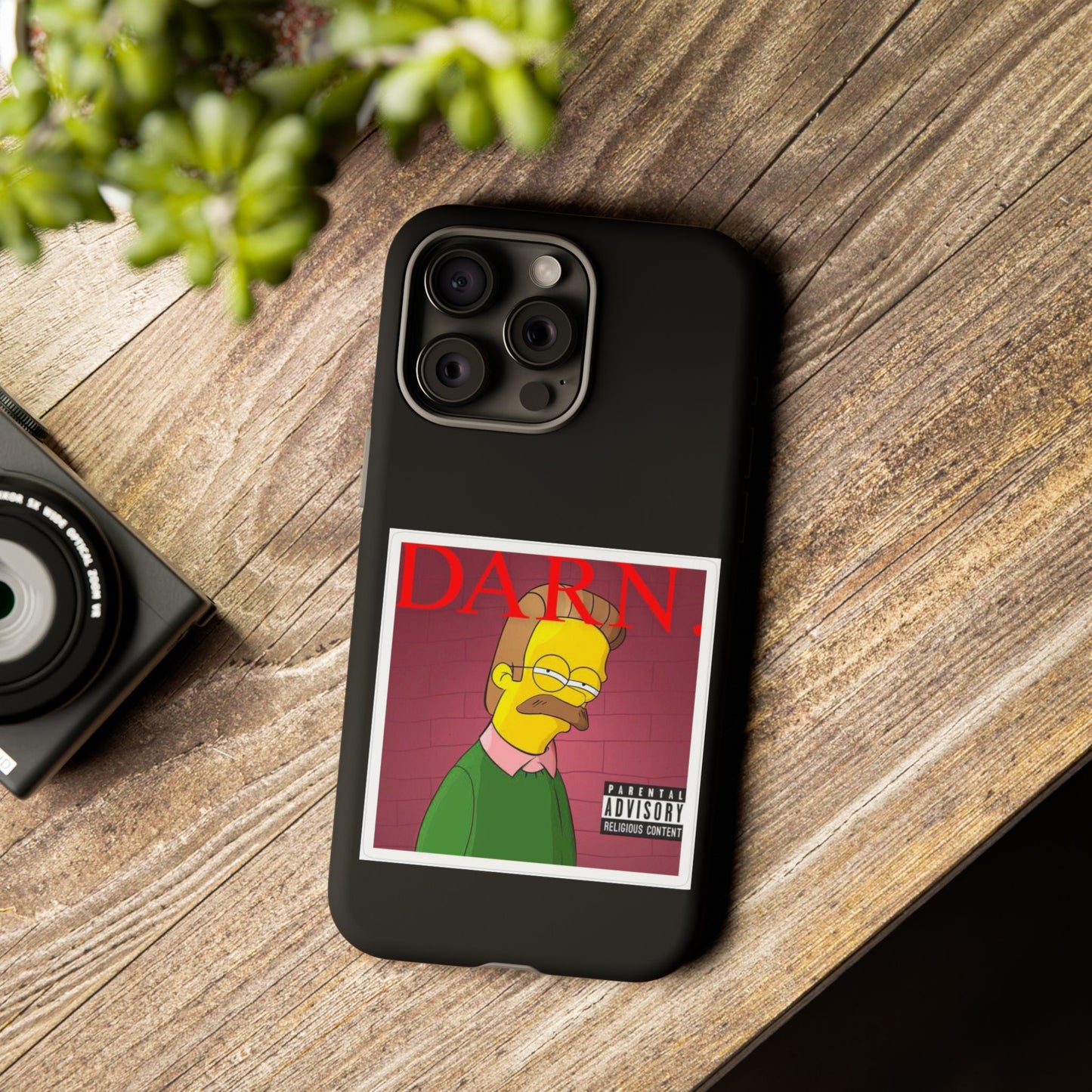 Kendrick Lamar X Simpsons "DARN" Ned Flanders Tough Phone Case – Funny Rap Mashup Cover for iPhone, Samsung, & More