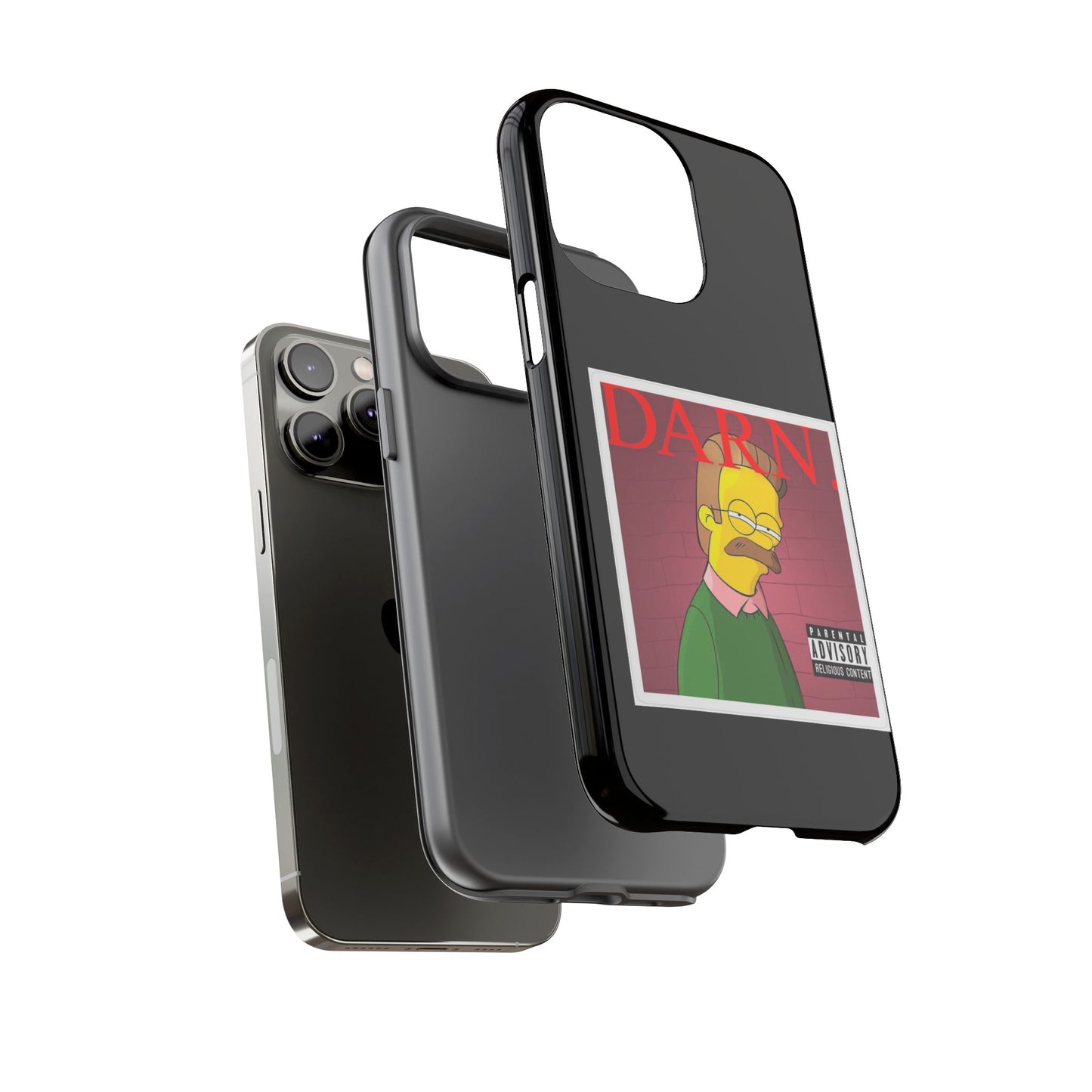 Kendrick Lamar X Simpsons "DARN" Ned Flanders Tough Phone Case – Funny Rap Mashup Cover for iPhone, Samsung, & More