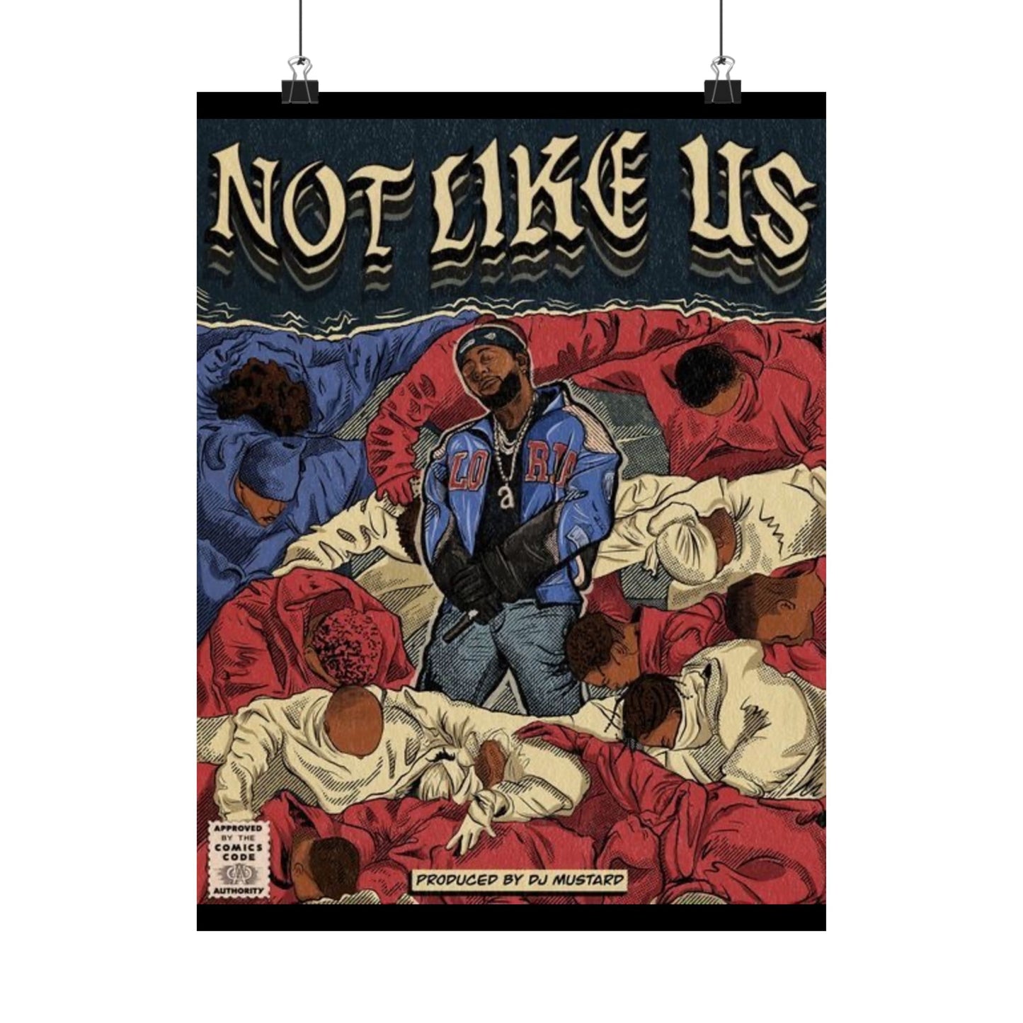 Kendrick Lamar "Not Like Us" Comic Book Cover - Matte Poster – Hip Hop Wall Art, Music Legend Print, Matte Finish Poster for Home & Office Decor