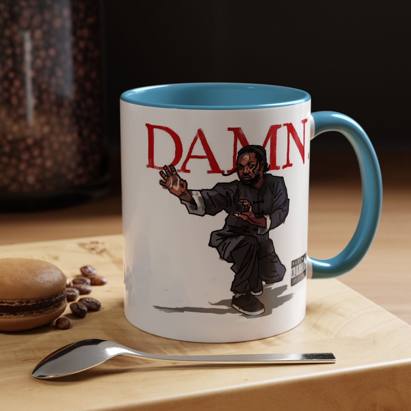 Kendrick Lamar “Kung Fu Kenny” DAMN Mug – Hip-Hop Coffee Cup, Artistic Fan Gift
