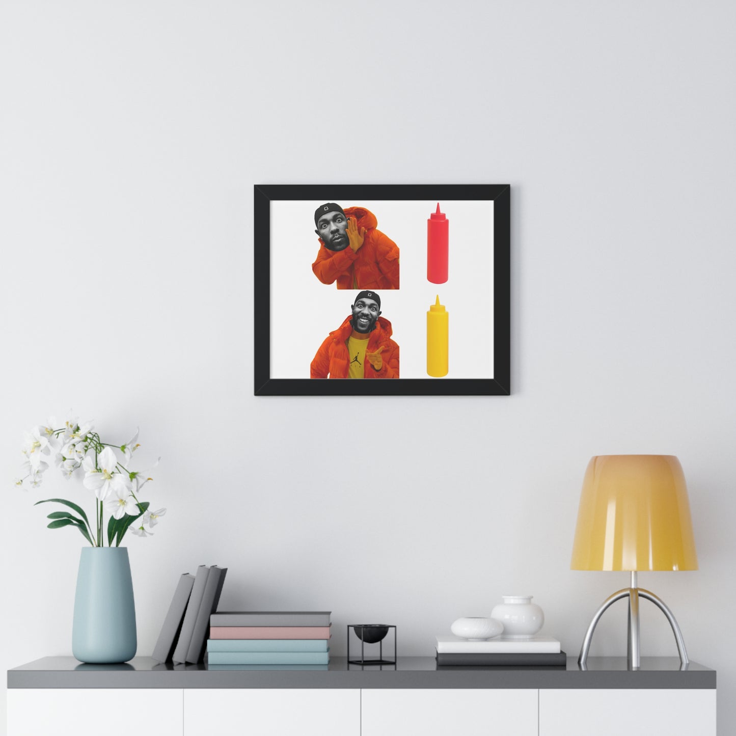 Kendrick Lamar MUSTARD Drake Meme - Framed Poster