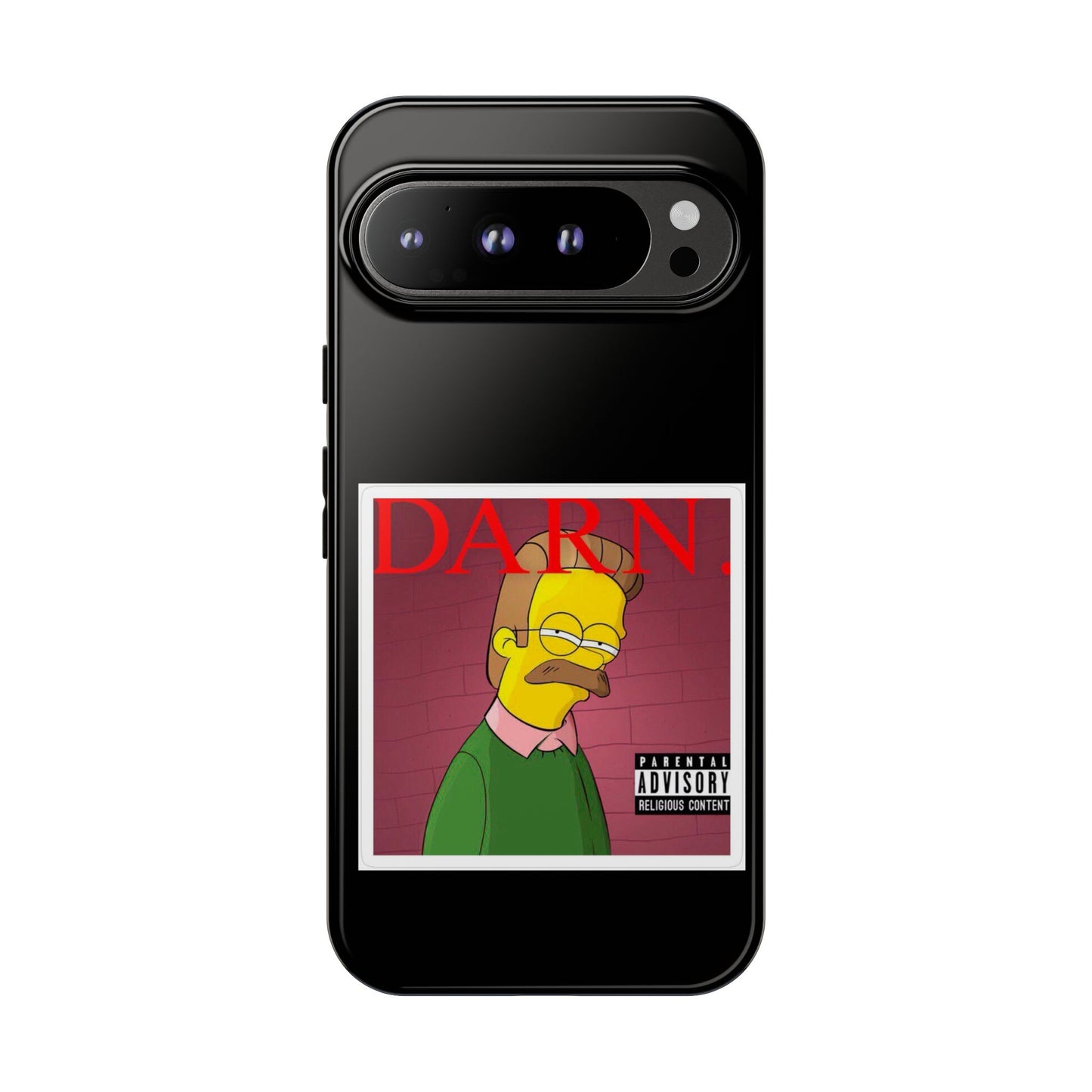 Kendrick Lamar X Simpsons "DARN" Ned Flanders Tough Phone Case – Funny Rap Mashup Cover for iPhone, Samsung, & More