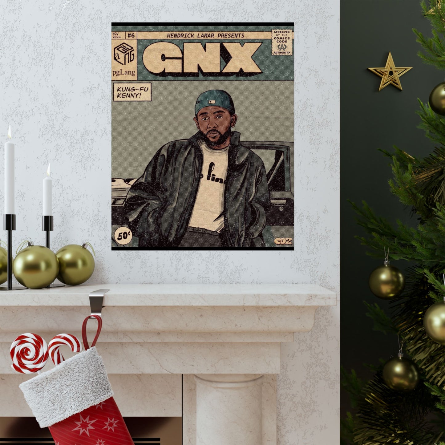 Kendrick Lamar "GNX" Comic Book Cover - Matte Poster – Wall Art Print | Hip-Hop Room Decor | Rap Album Cover Aesthetic