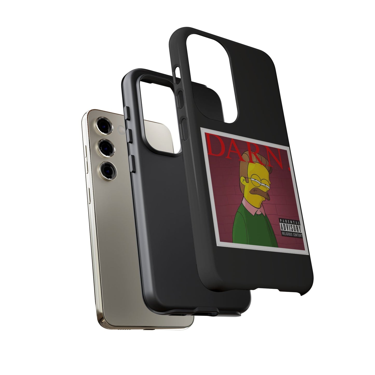 Kendrick Lamar X Simpsons "DARN" Ned Flanders Tough Phone Case – Funny Rap Mashup Cover for iPhone, Samsung, & More