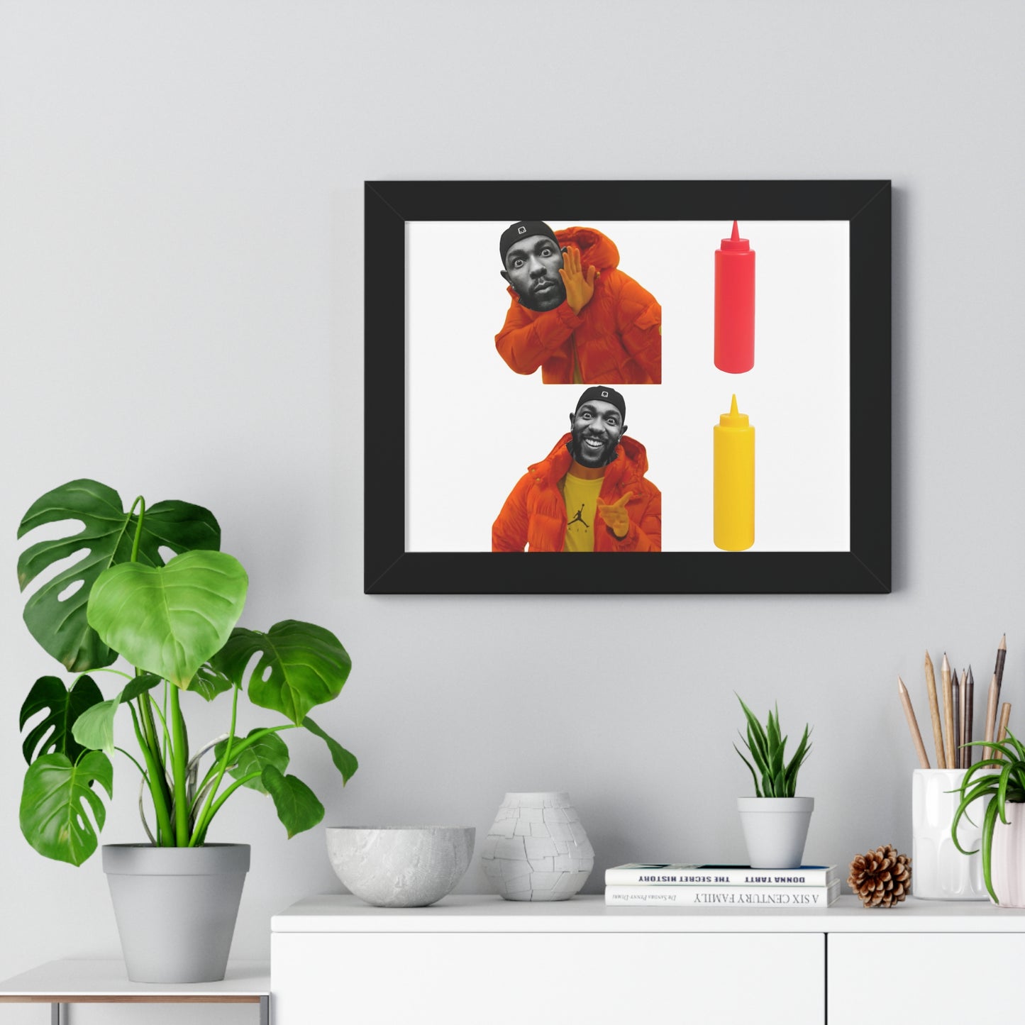 Kendrick Lamar MUSTARD Drake Meme - Framed Poster