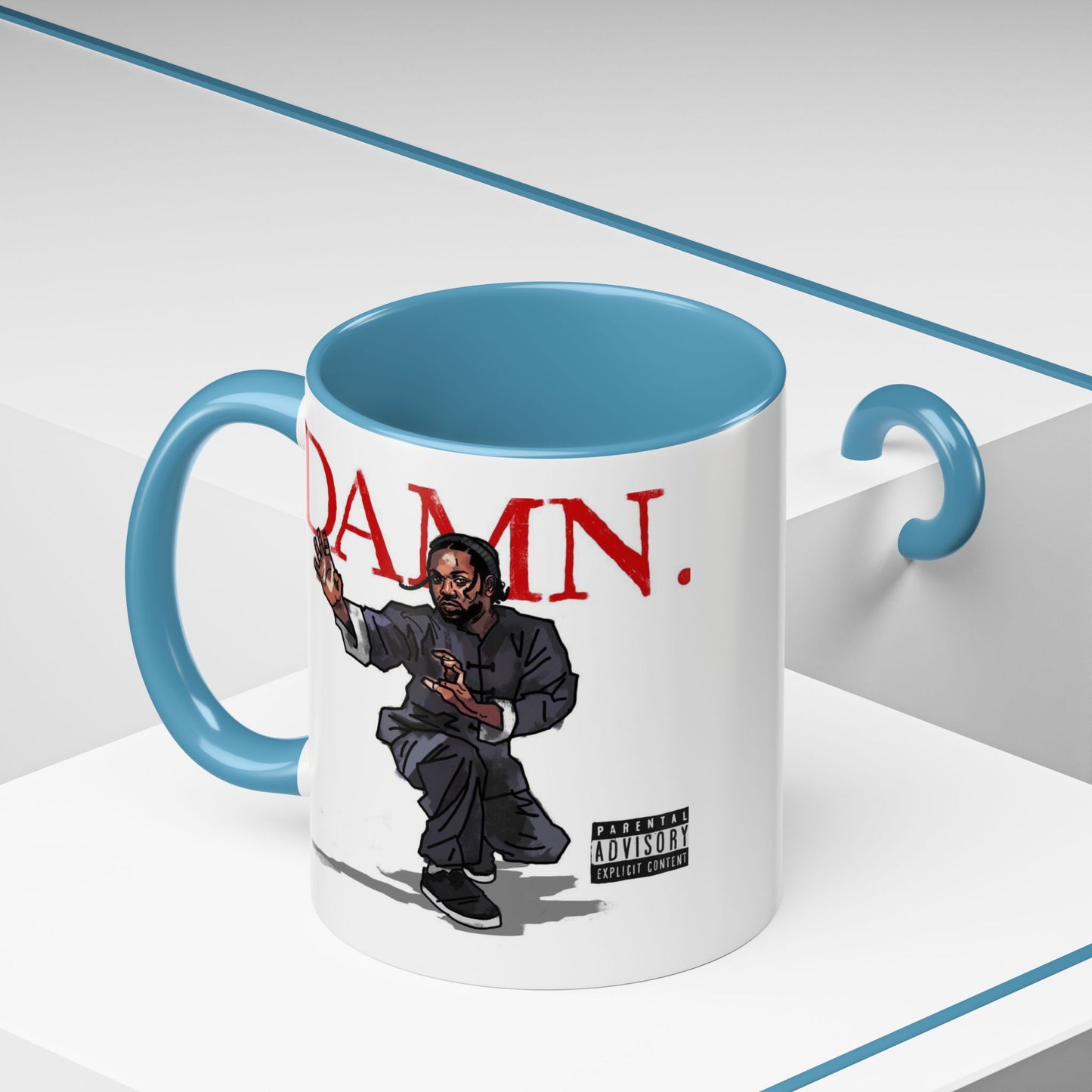 Kendrick Lamar “Kung Fu Kenny” DAMN Mug – Hip-Hop Coffee Cup, Artistic Fan Gift