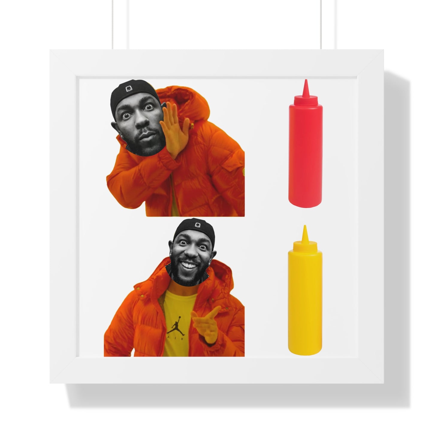 Kendrick Lamar MUSTARD Drake Meme - Framed Poster