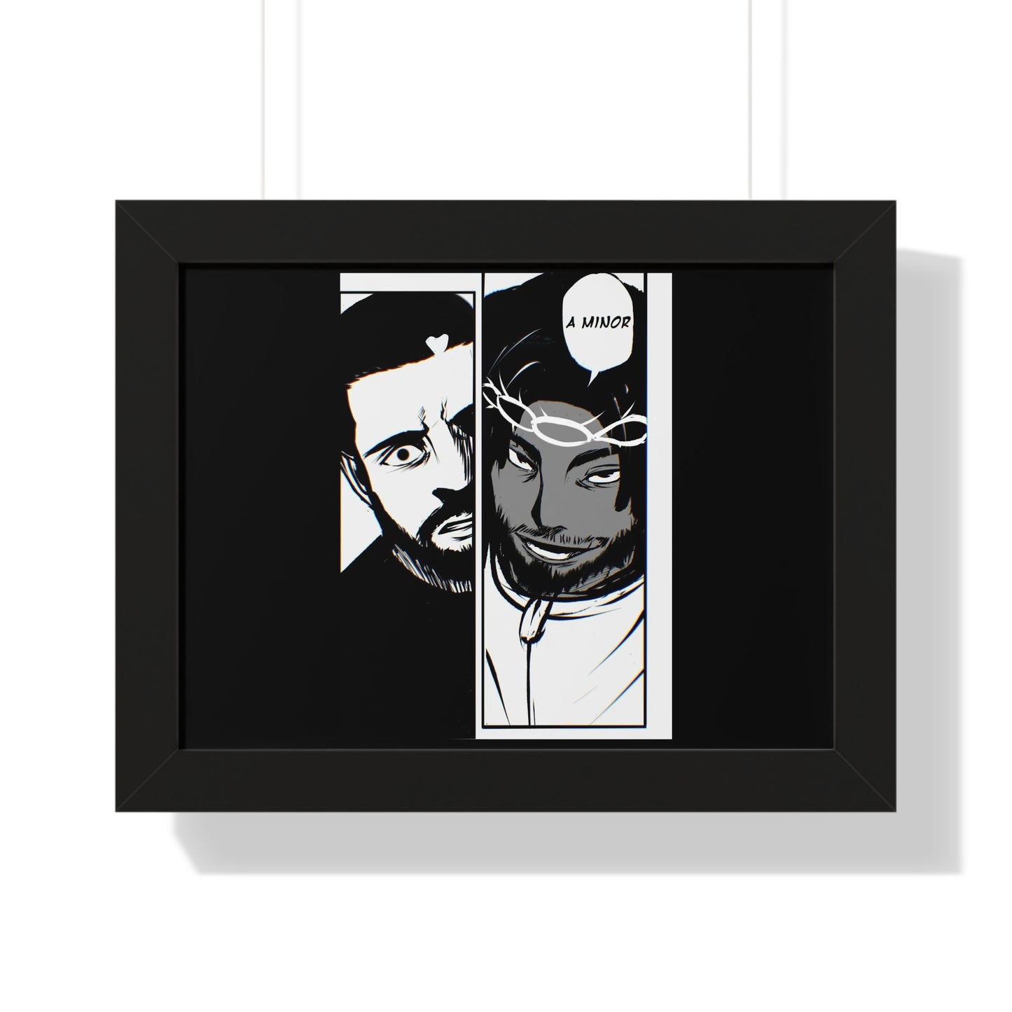Kendrick Lamar Drake Anime Battle - Framed Comic Art Poster