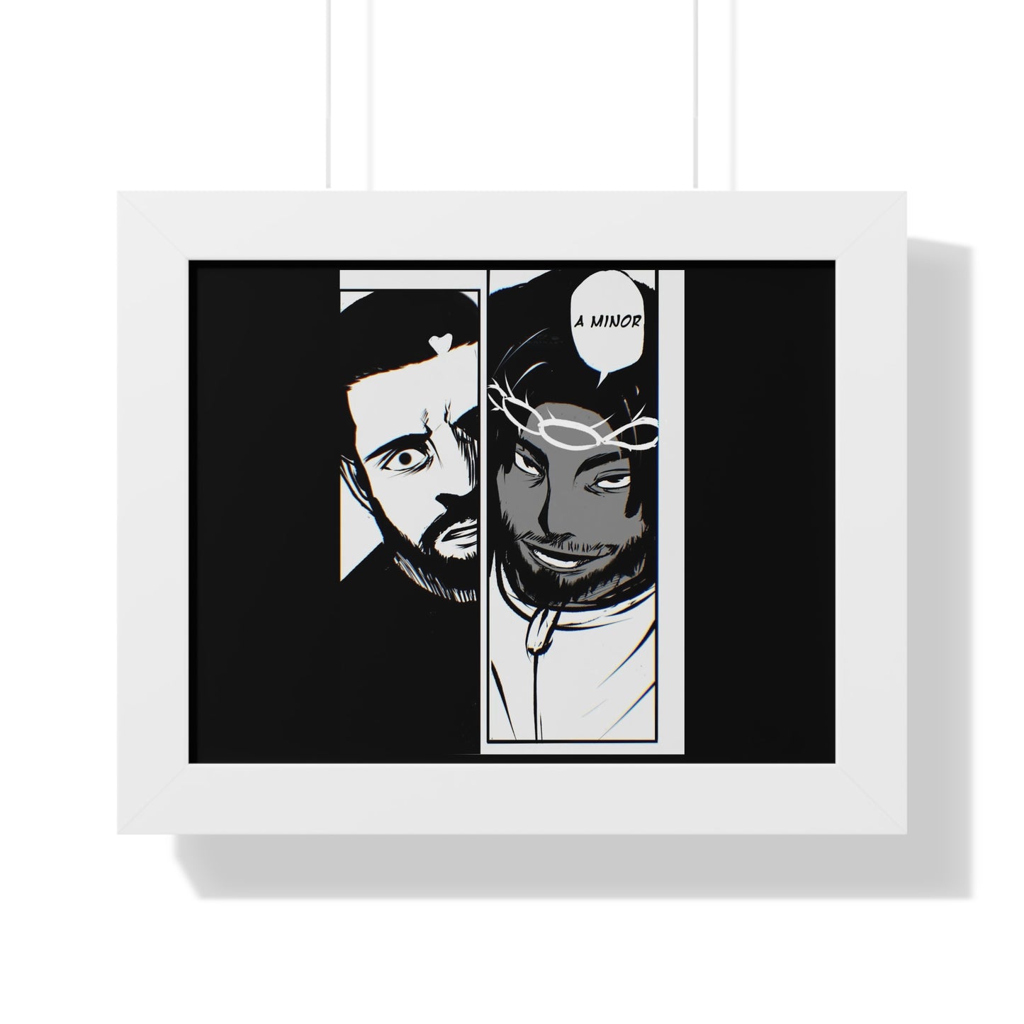 Kendrick Lamar Drake Anime Battle - Framed Comic Art Poster