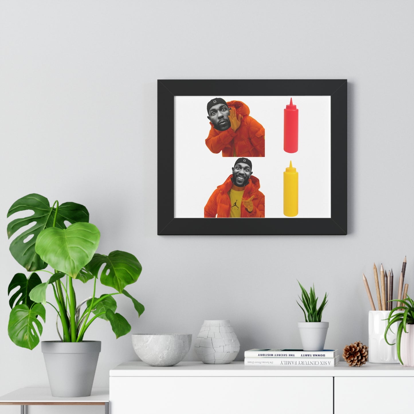 Kendrick Lamar MUSTARD Drake Meme - Framed Poster