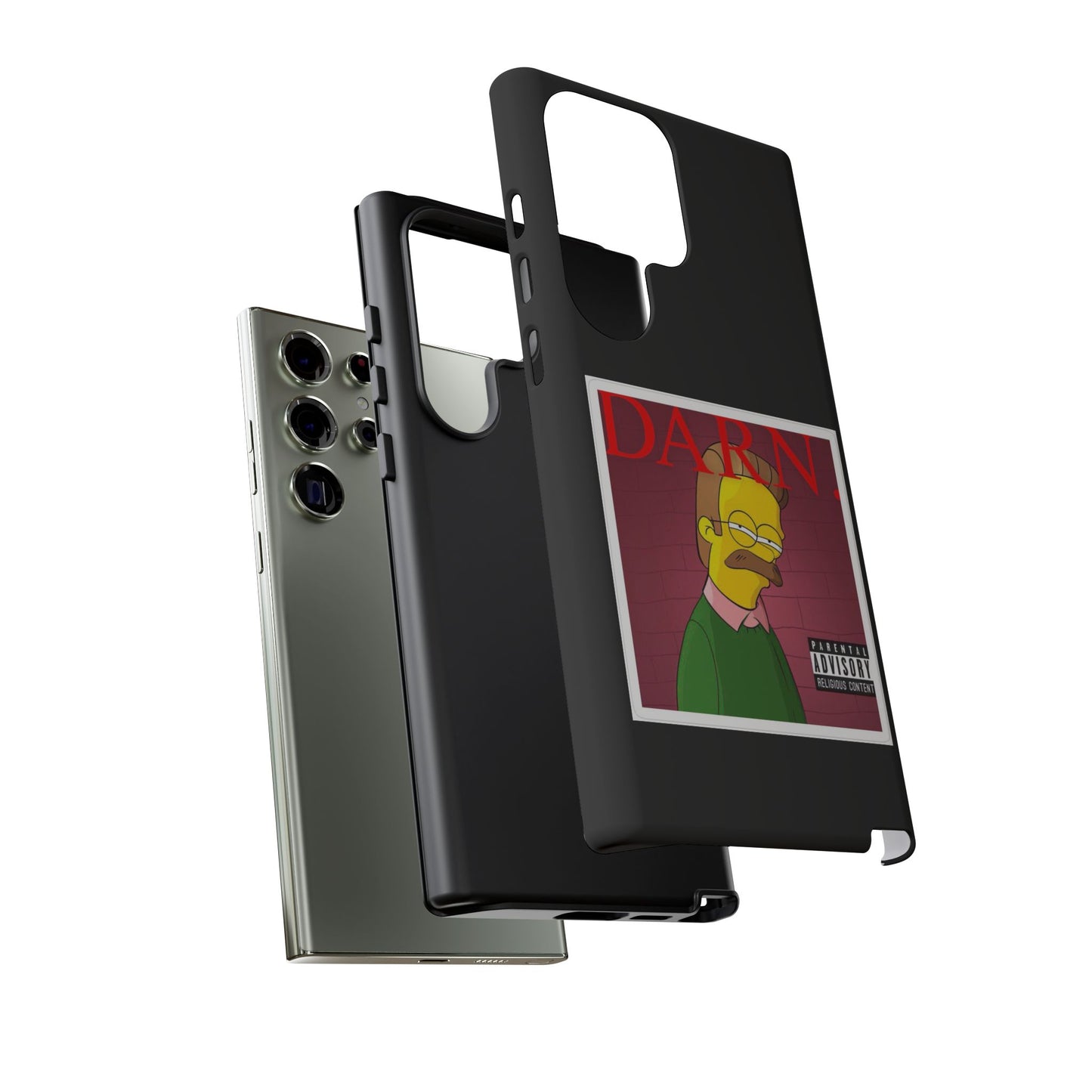 Kendrick Lamar X Simpsons "DARN" Ned Flanders Tough Phone Case – Funny Rap Mashup Cover for iPhone, Samsung, & More