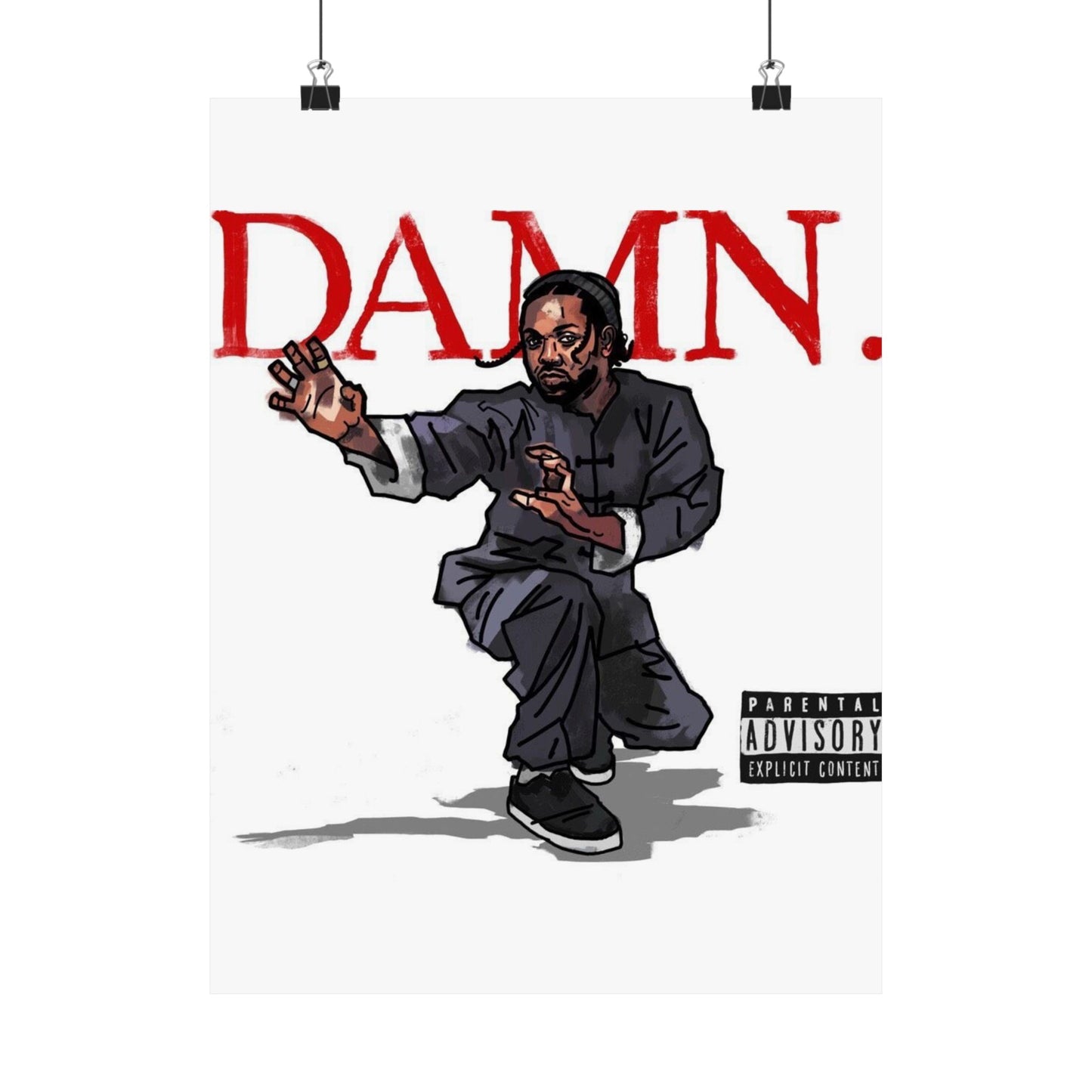 Kendrick Lamar "Kung Fu Kenny" DAMN Album - Matte Poster - Art Print – Hip Hop Matte Wall Decor – Rap Music Fan Gift