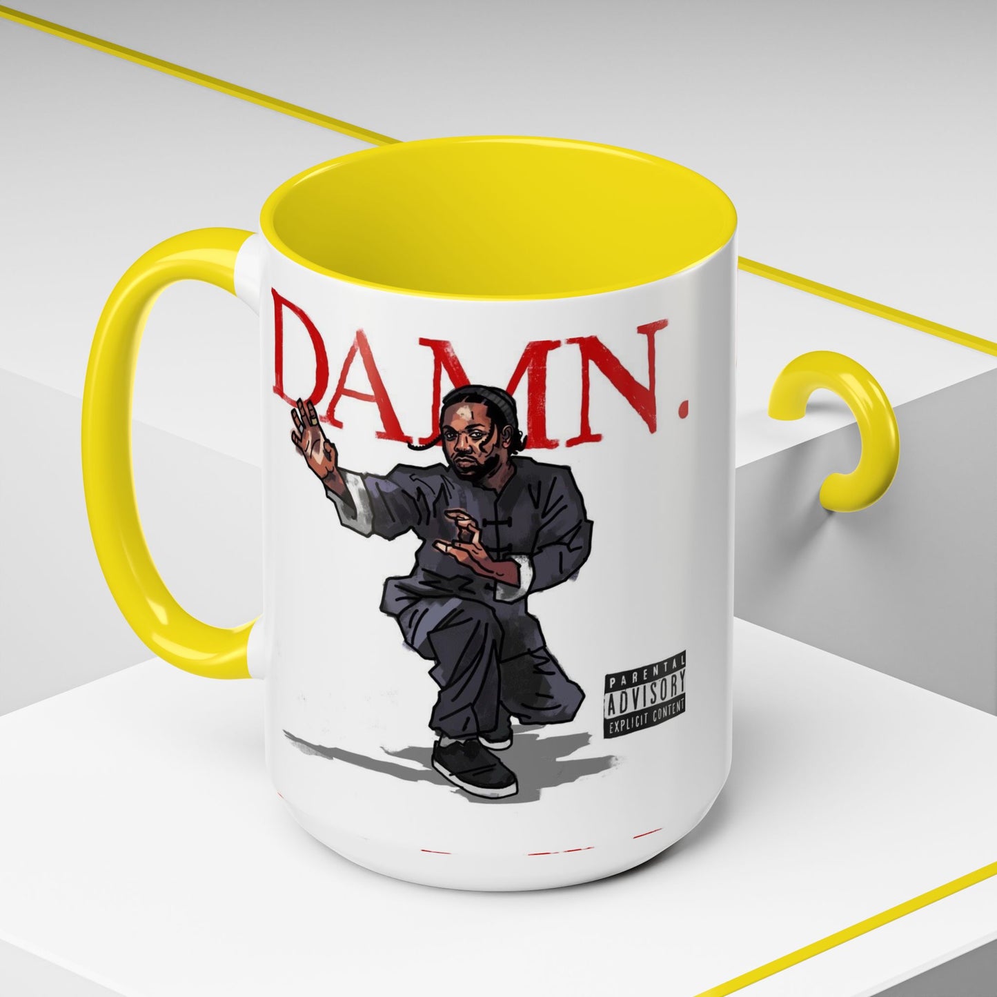 Kendrick Lamar “Kung Fu Kenny” DAMN Mug – Hip-Hop Coffee Cup, Artistic Fan Gift