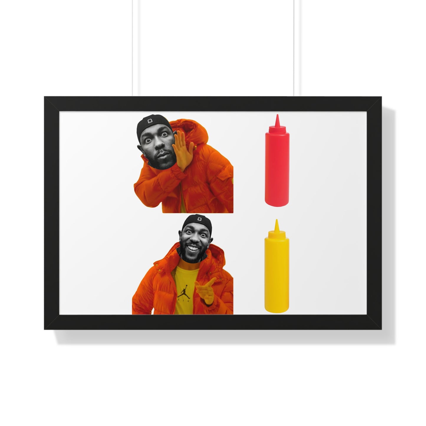 Kendrick Lamar MUSTARD Drake Meme - Framed Poster