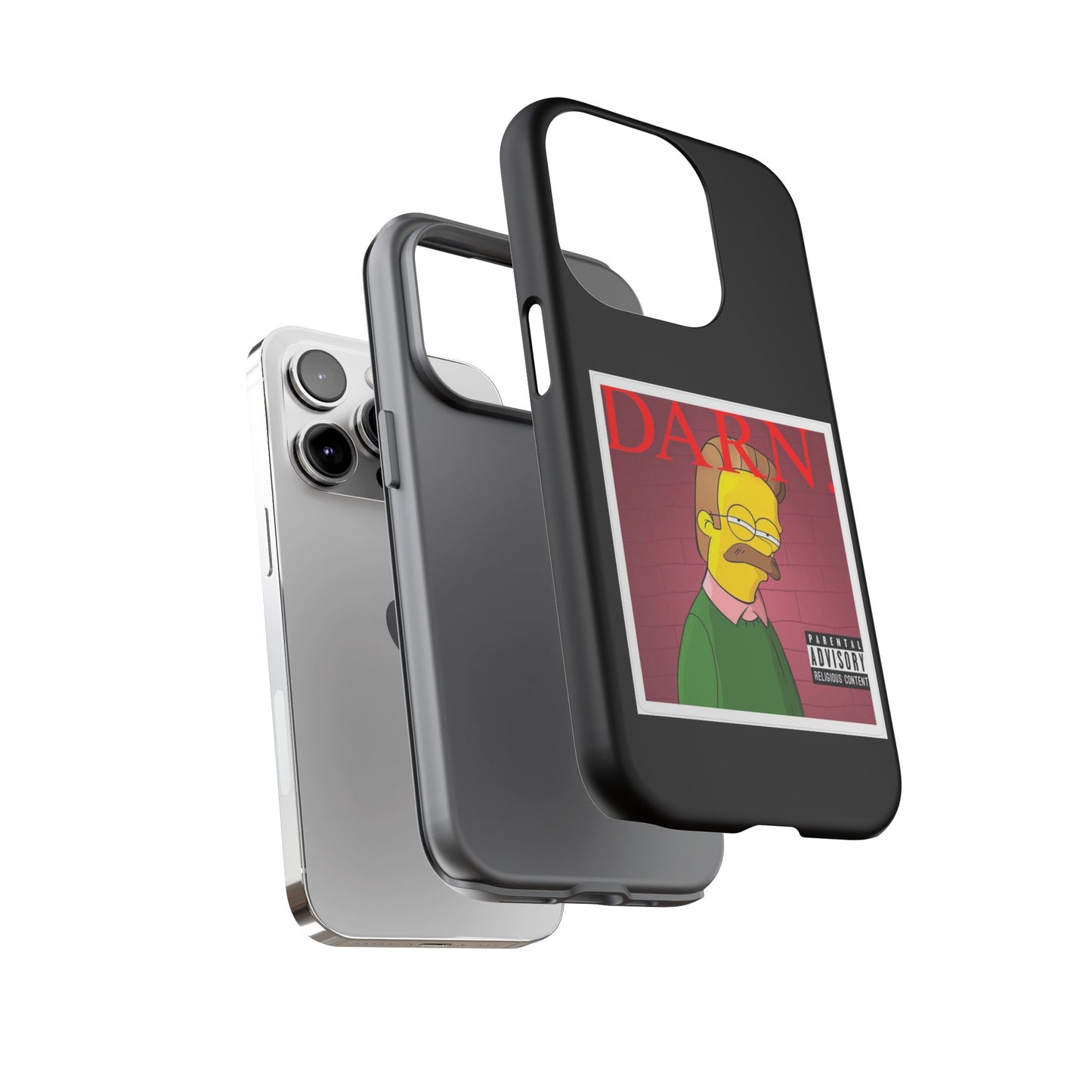 Kendrick Lamar X Simpsons "DARN" Ned Flanders Tough Phone Case – Funny Rap Mashup Cover for iPhone, Samsung, & More