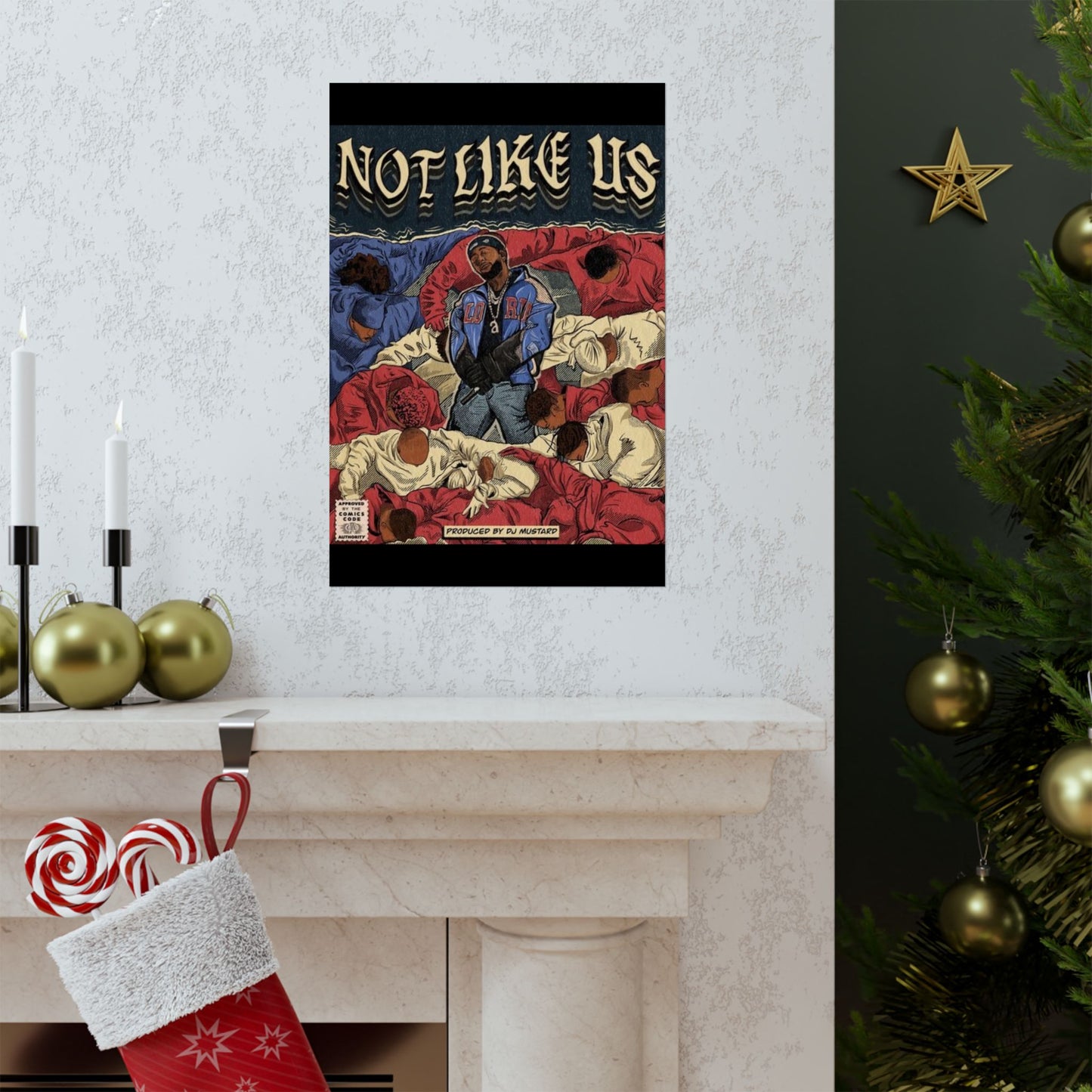 Kendrick Lamar "Not Like Us" Comic Book Cover - Matte Poster – Hip Hop Wall Art, Music Legend Print, Matte Finish Poster for Home & Office Decor